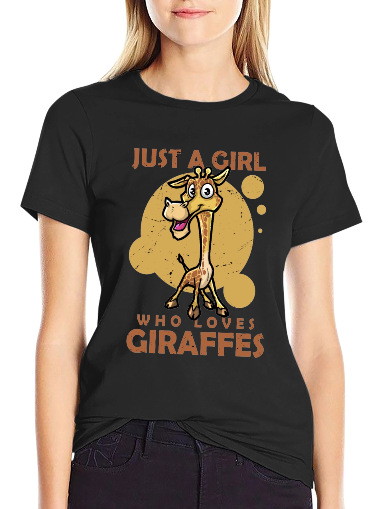 Giraffe Lover Black T-Shirt