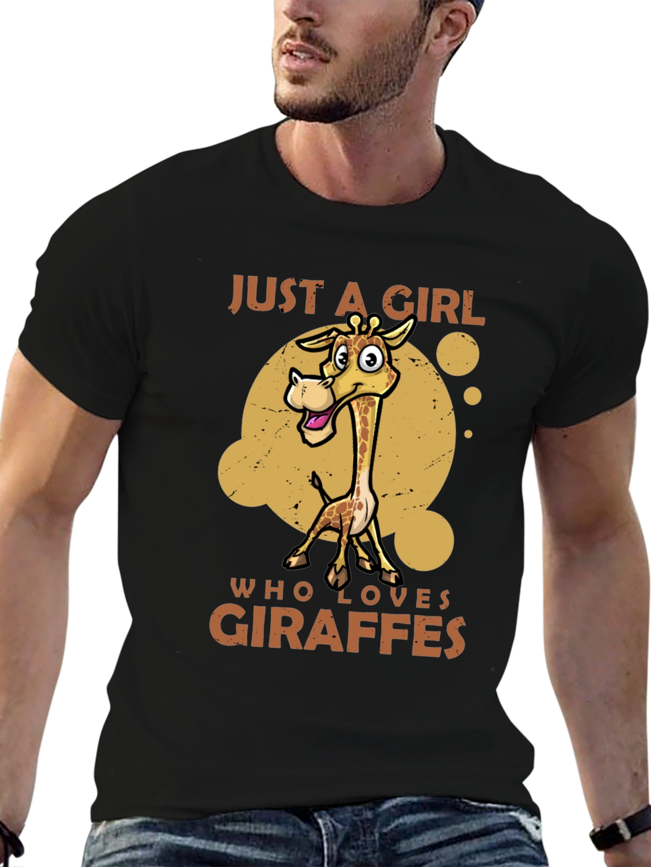 Giraffe Lover Black T-Shirt