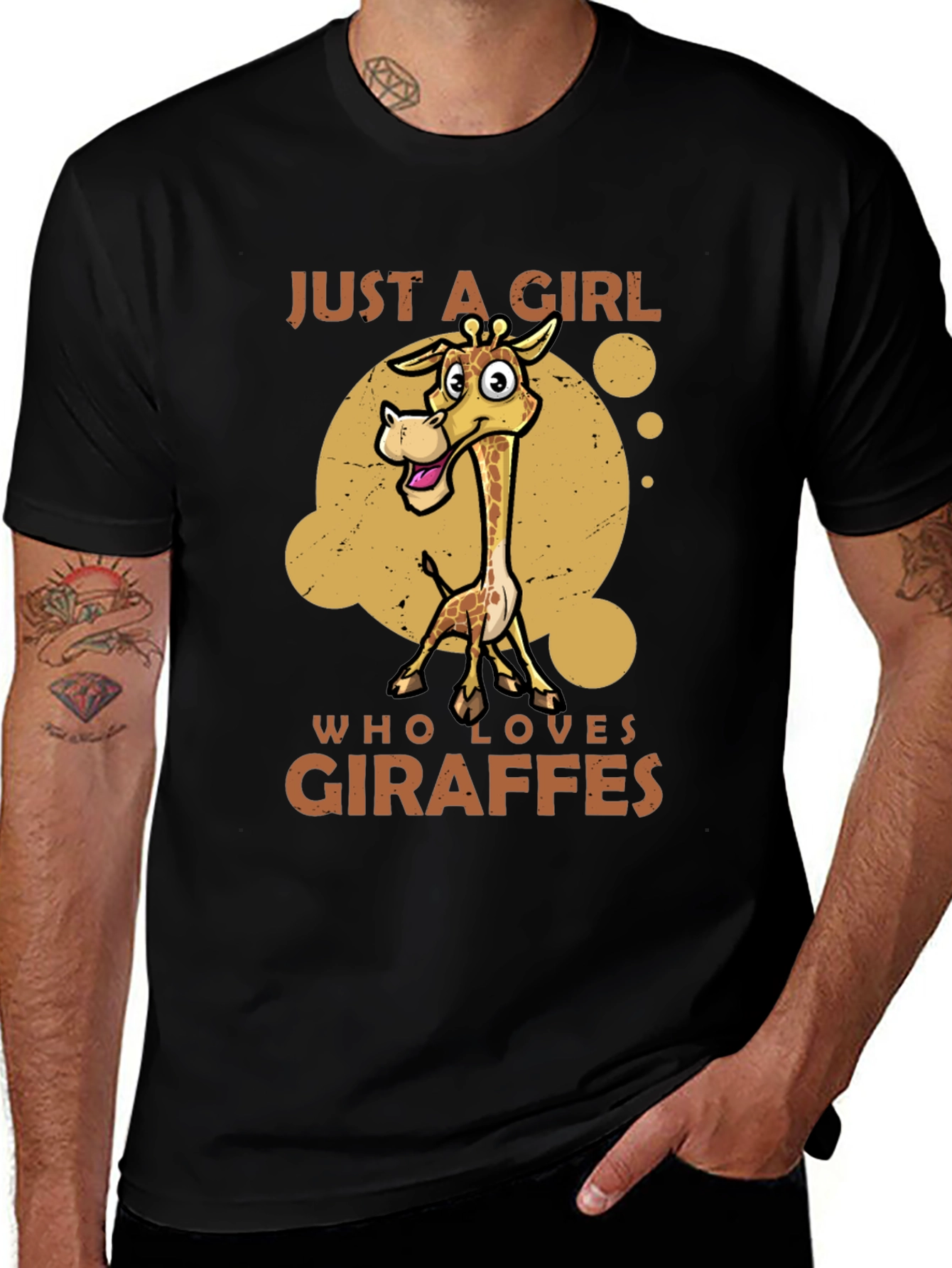 Giraffe Lover Black T-Shirt