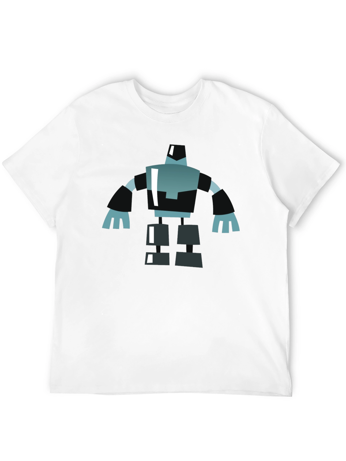 Geometric Robot Graphic Tee - Modern Casual Style
