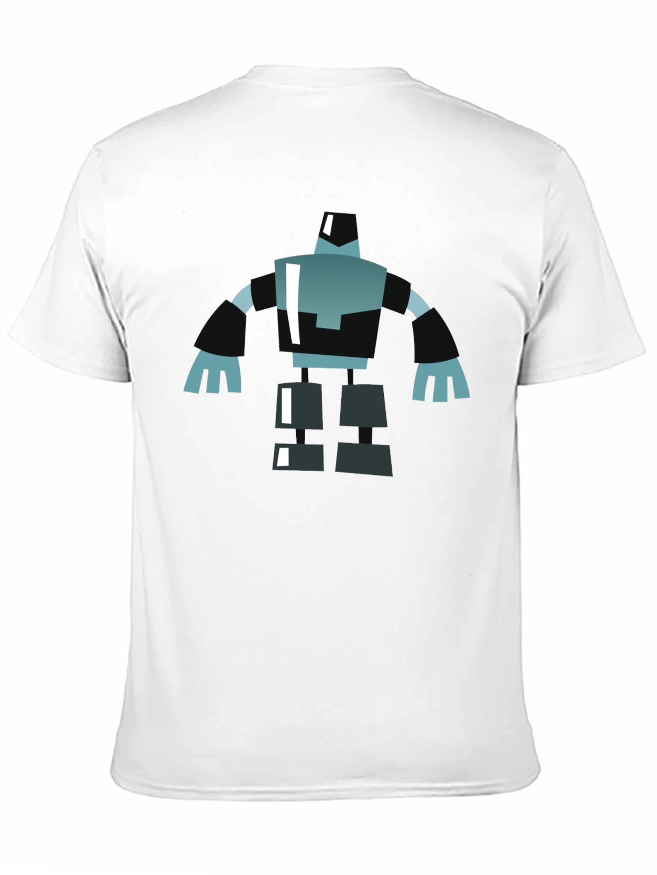 Geometric Robot Graphic Tee - Modern Casual Style
