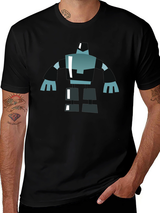Geometric Robot Graphic Tee - Modern Casual Style