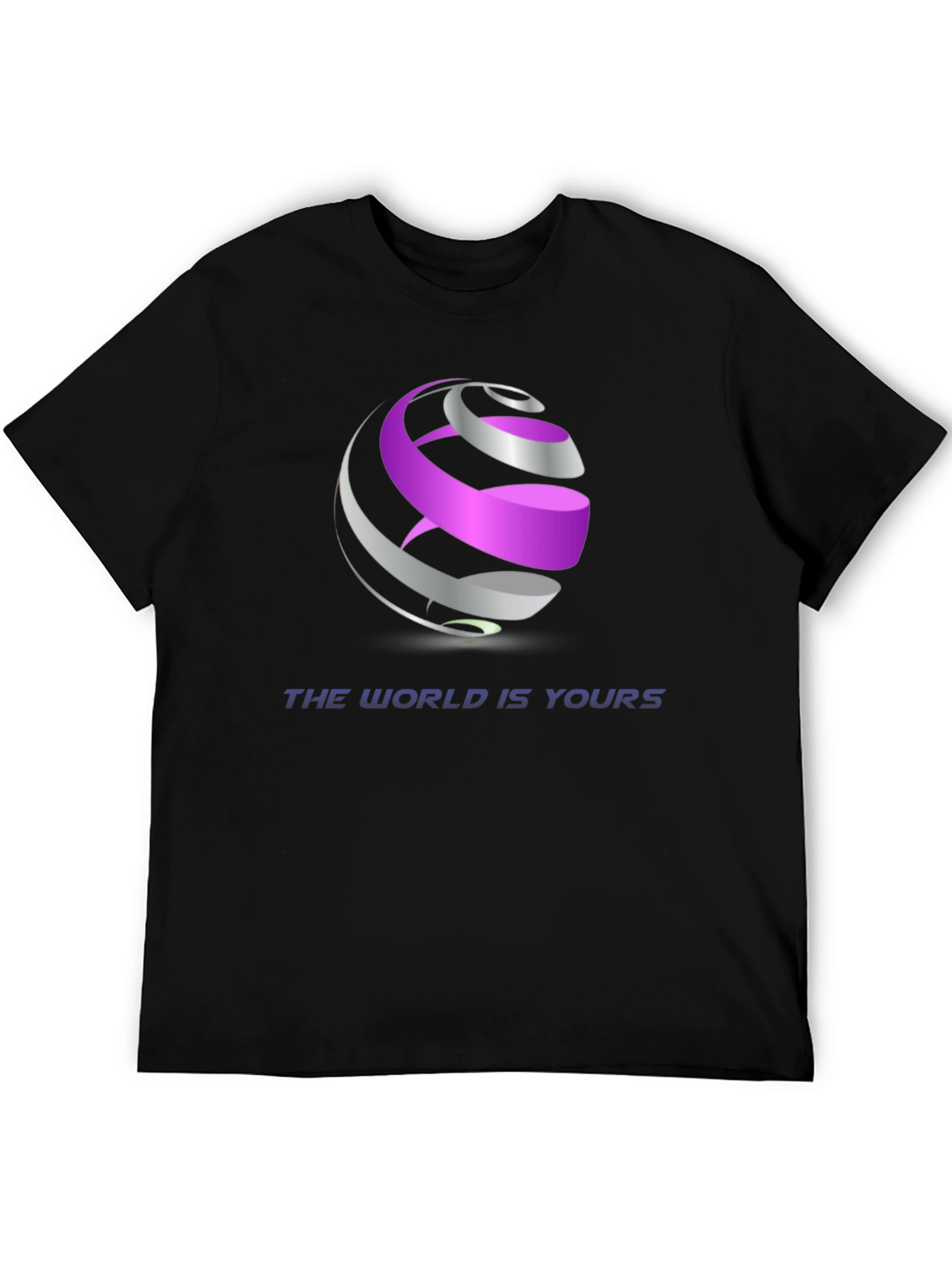 Abstract Globe Graphic Black T-Shirt