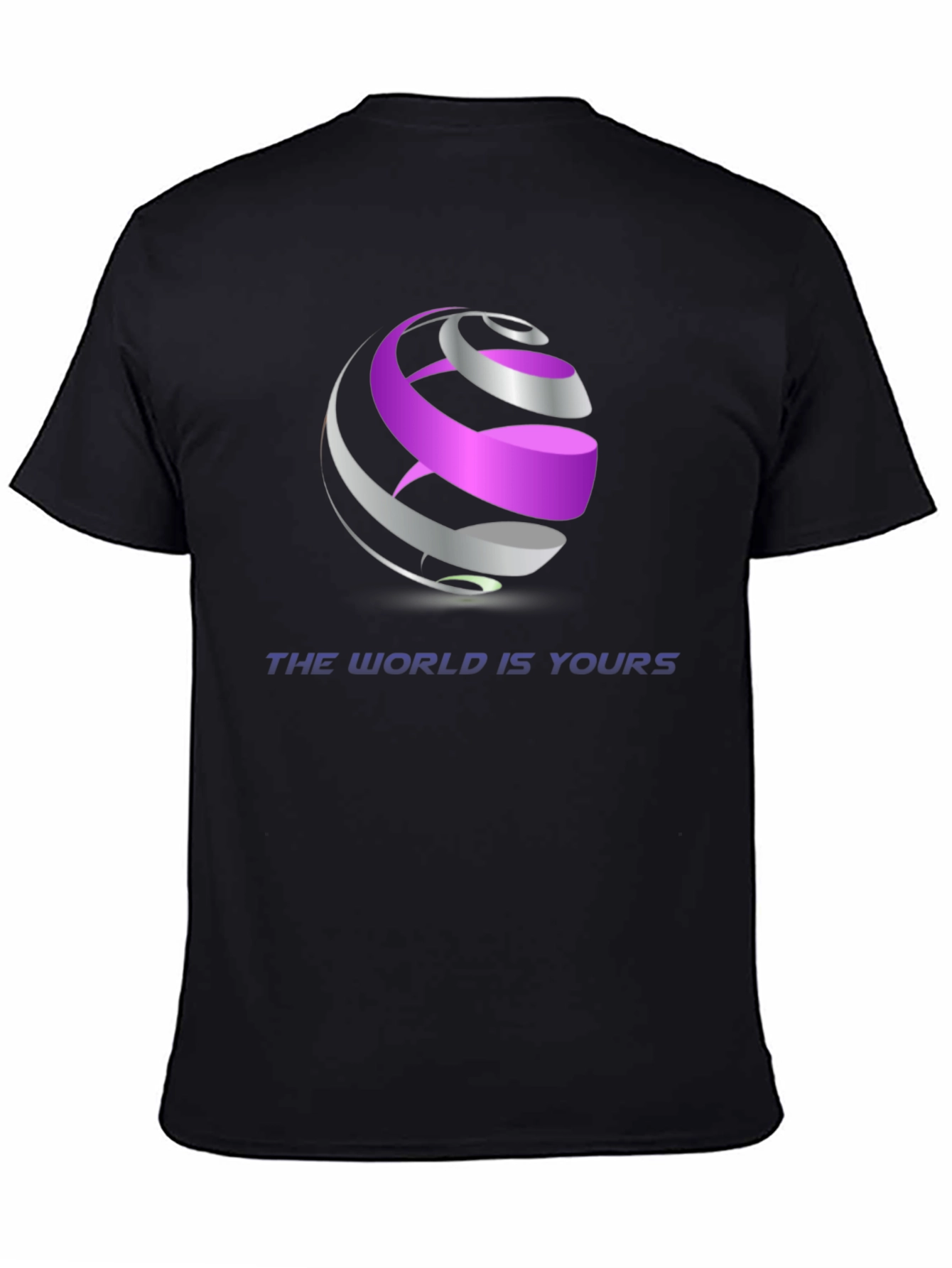 Abstract Globe Graphic Black T-Shirt