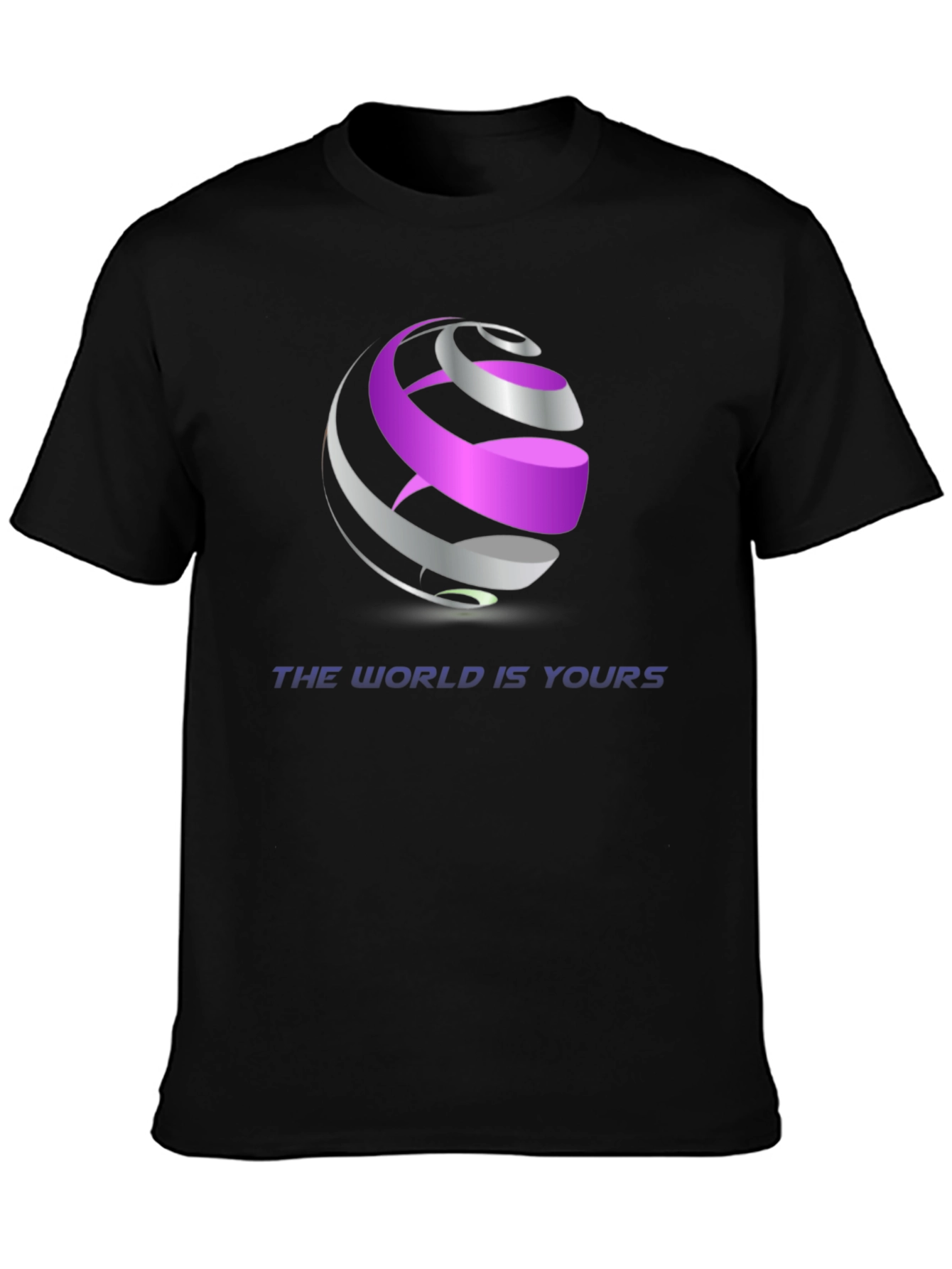 Abstract Globe Graphic Black T-Shirt