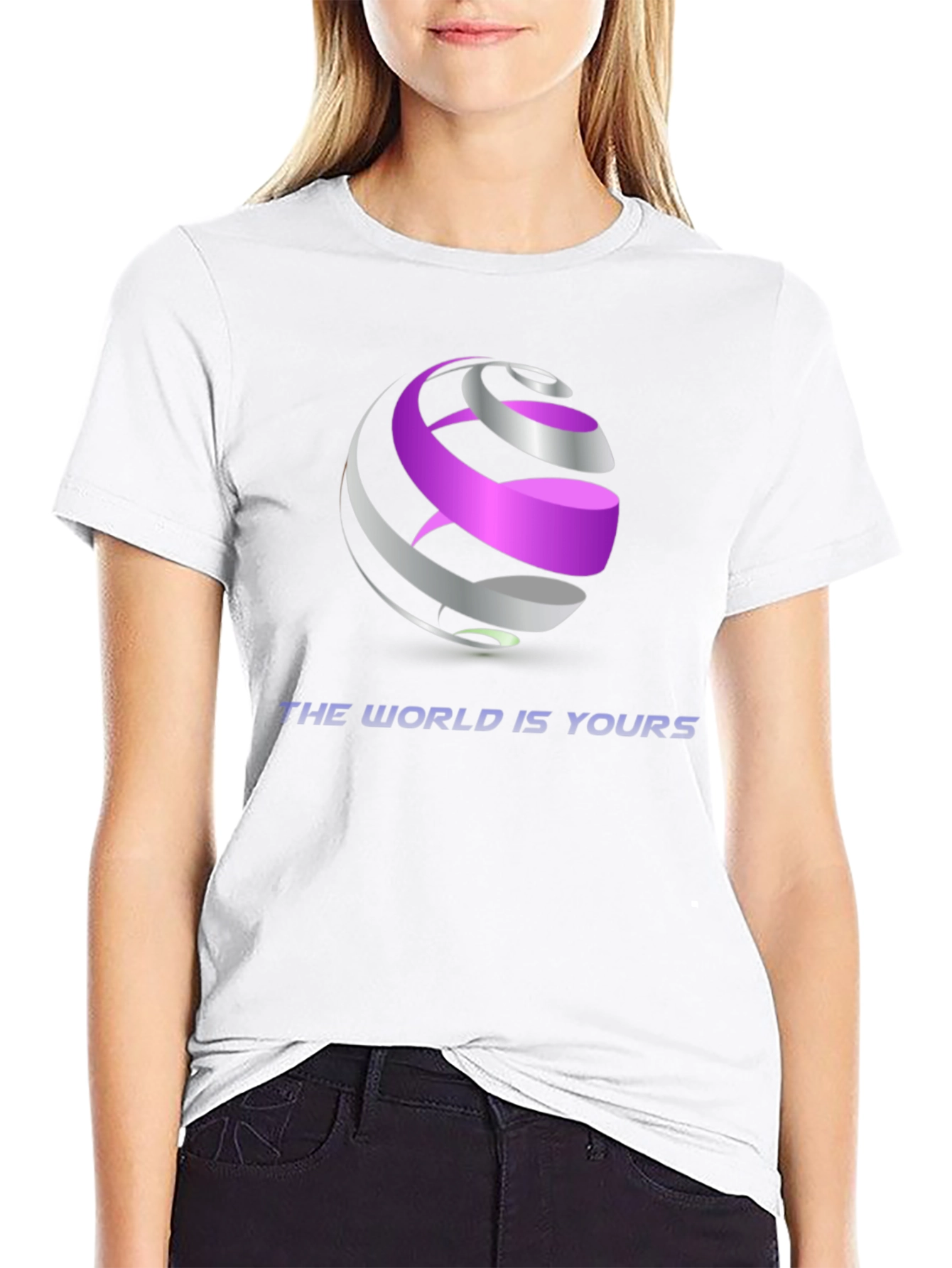 Abstract Globe Graphic Black T-Shirt