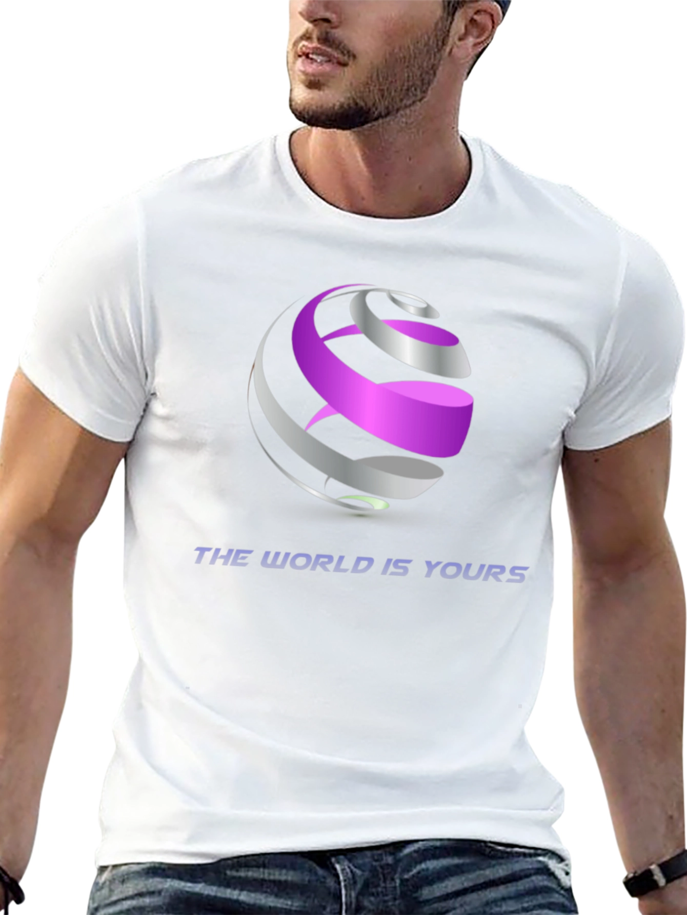 Abstract Globe Graphic Black T-Shirt