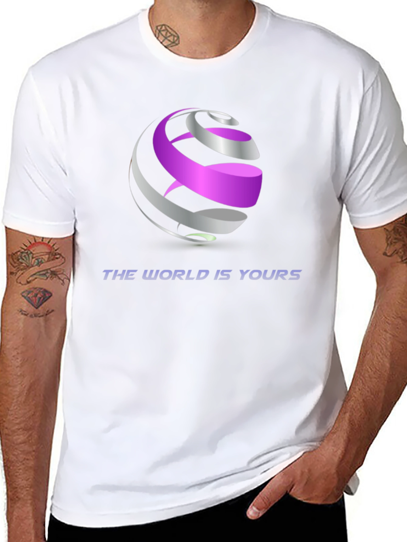 Abstract Globe Graphic Black T-Shirt