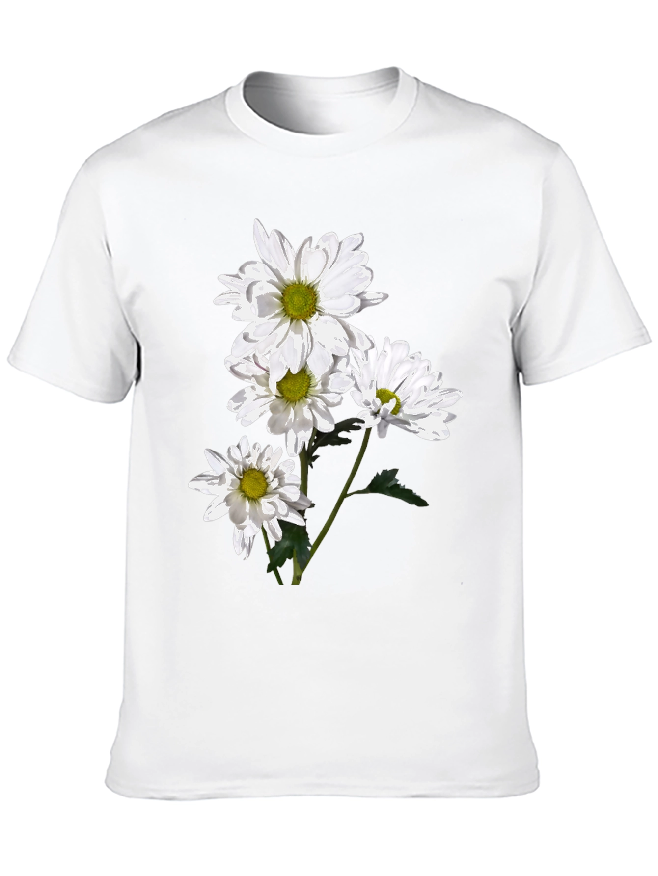 Floral Print Tee - White Daisy Design