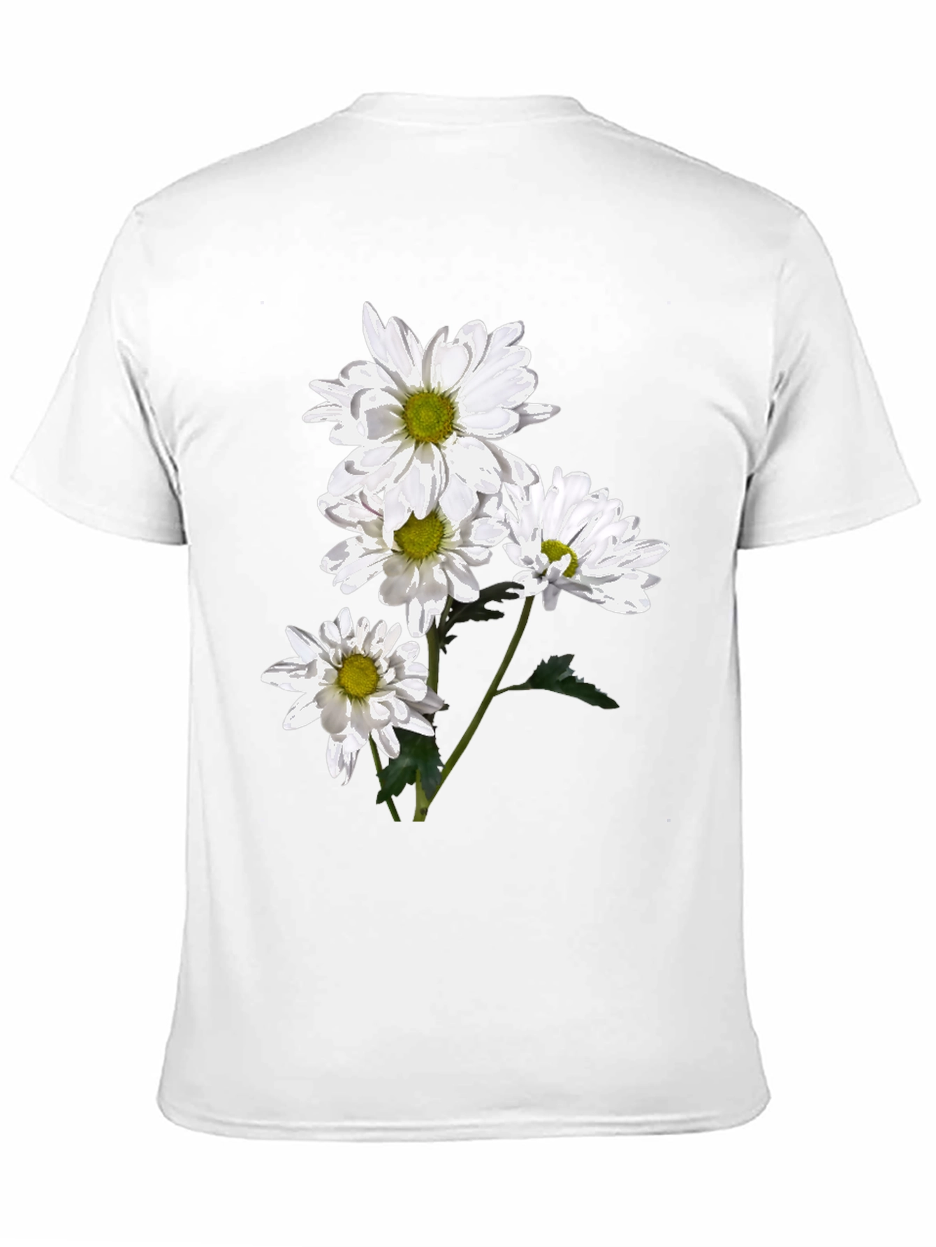 Floral Print Tee - White Daisy Design