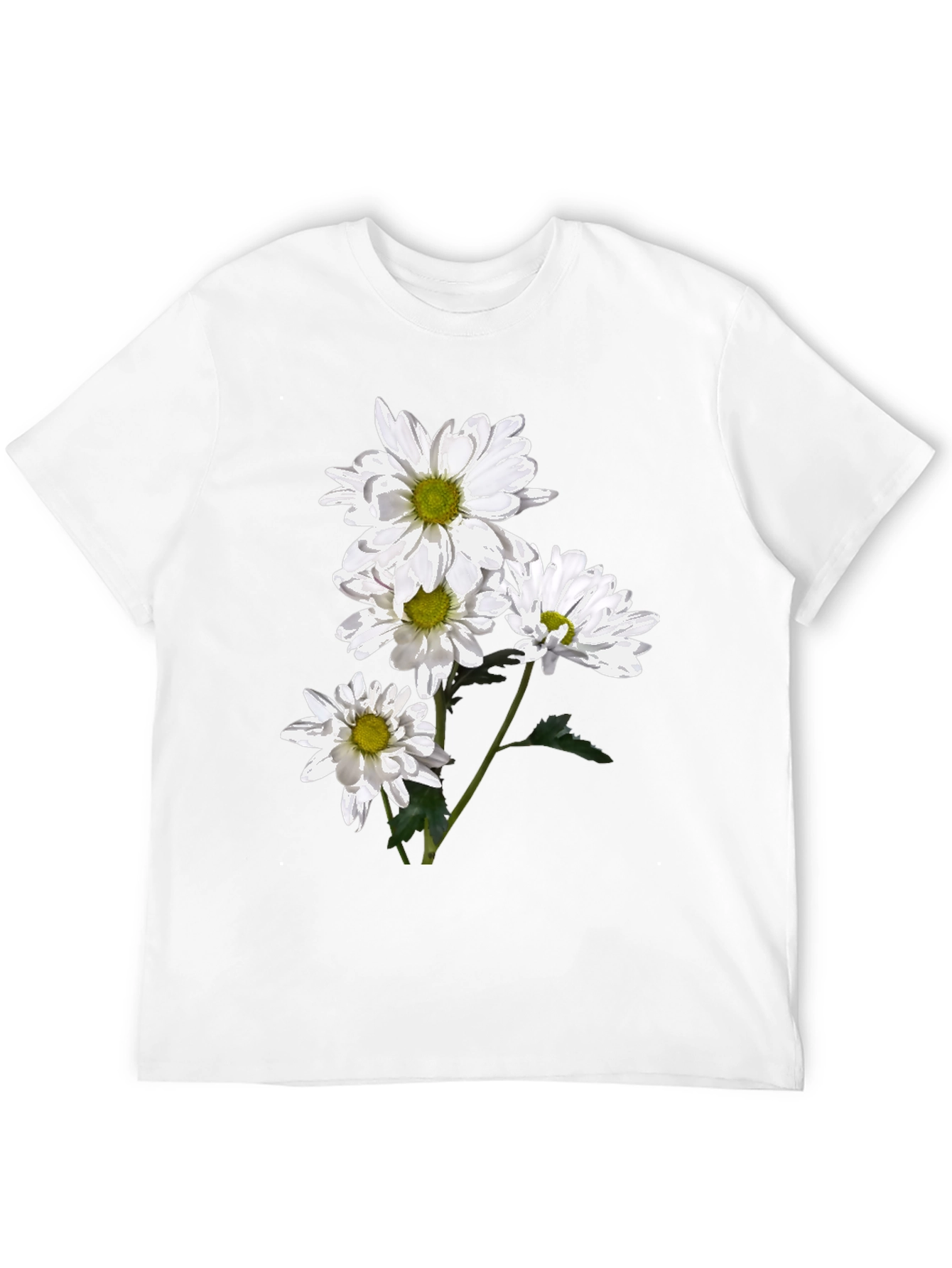 Floral Print Tee - White Daisy Design