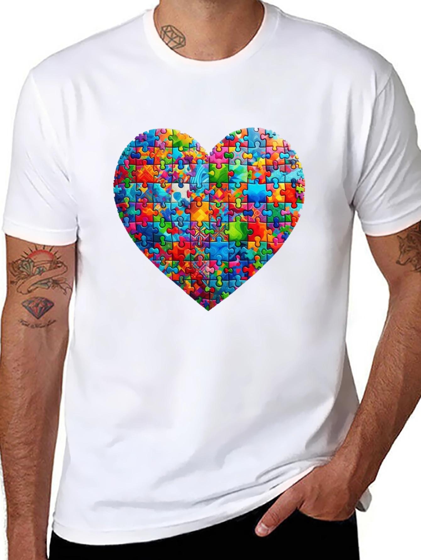 Puzzle Heart T-Shirt - Autism Awareness Tee