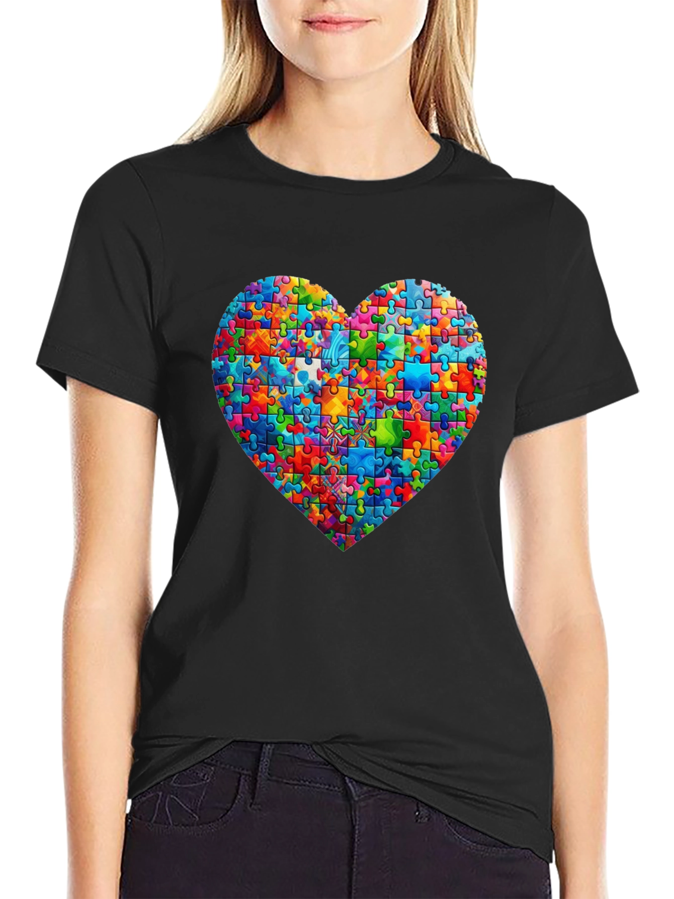 Puzzle Heart T-Shirt - Autism Awareness Tee
