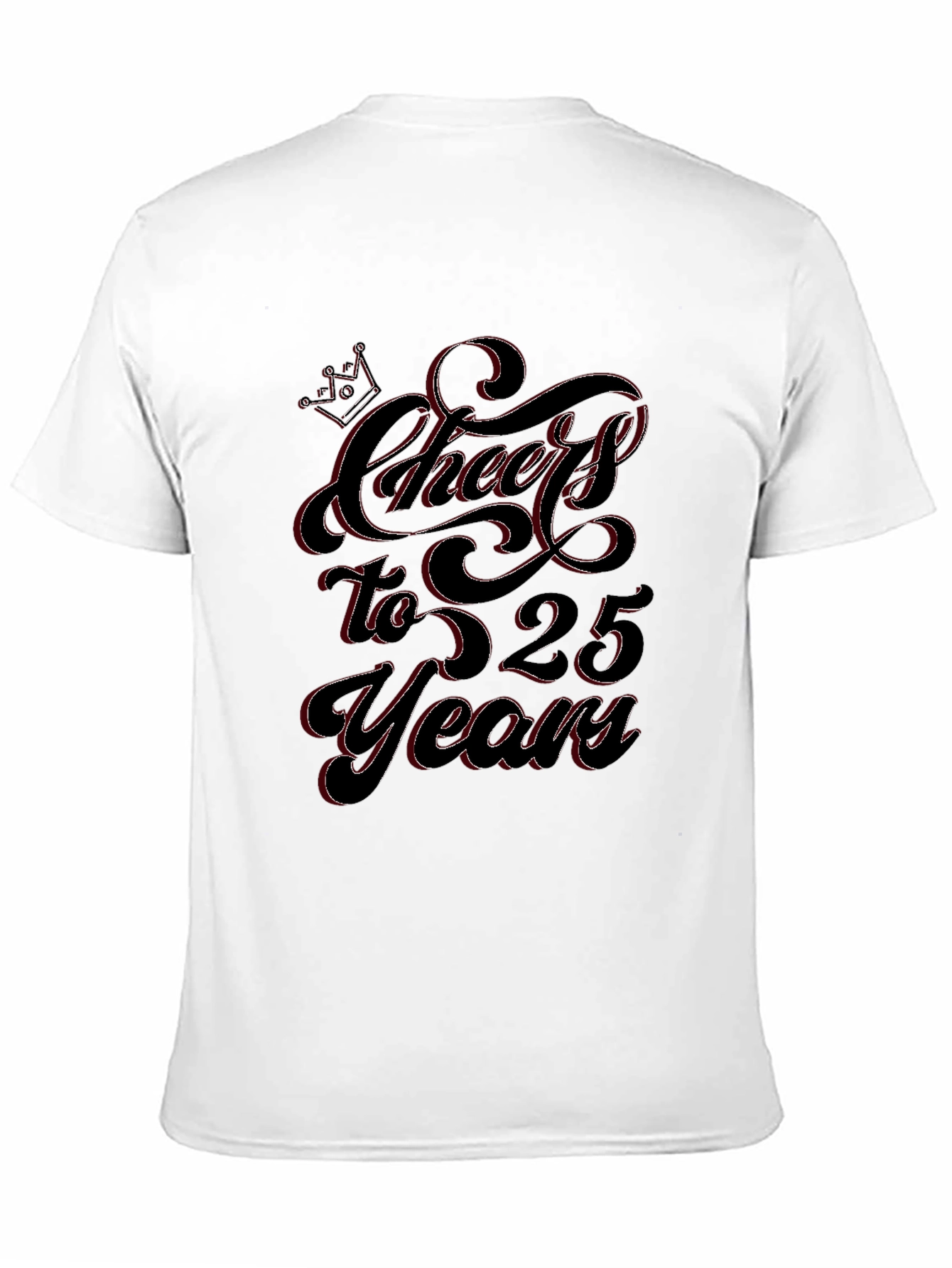 Cheers to 25 Years Black Graphic T-Shirt