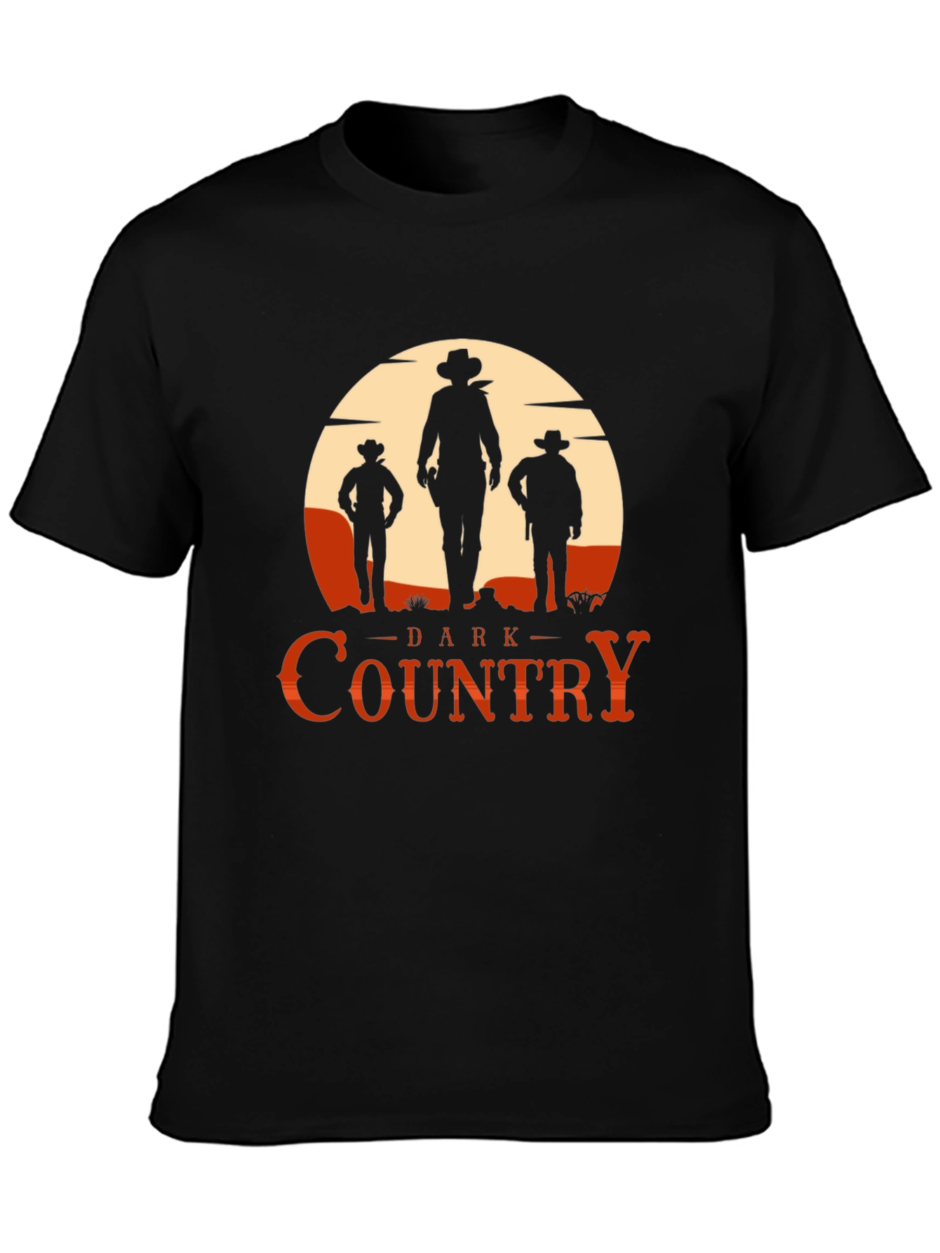 Dark Country Cowboy Graphic Tee - Western Style
