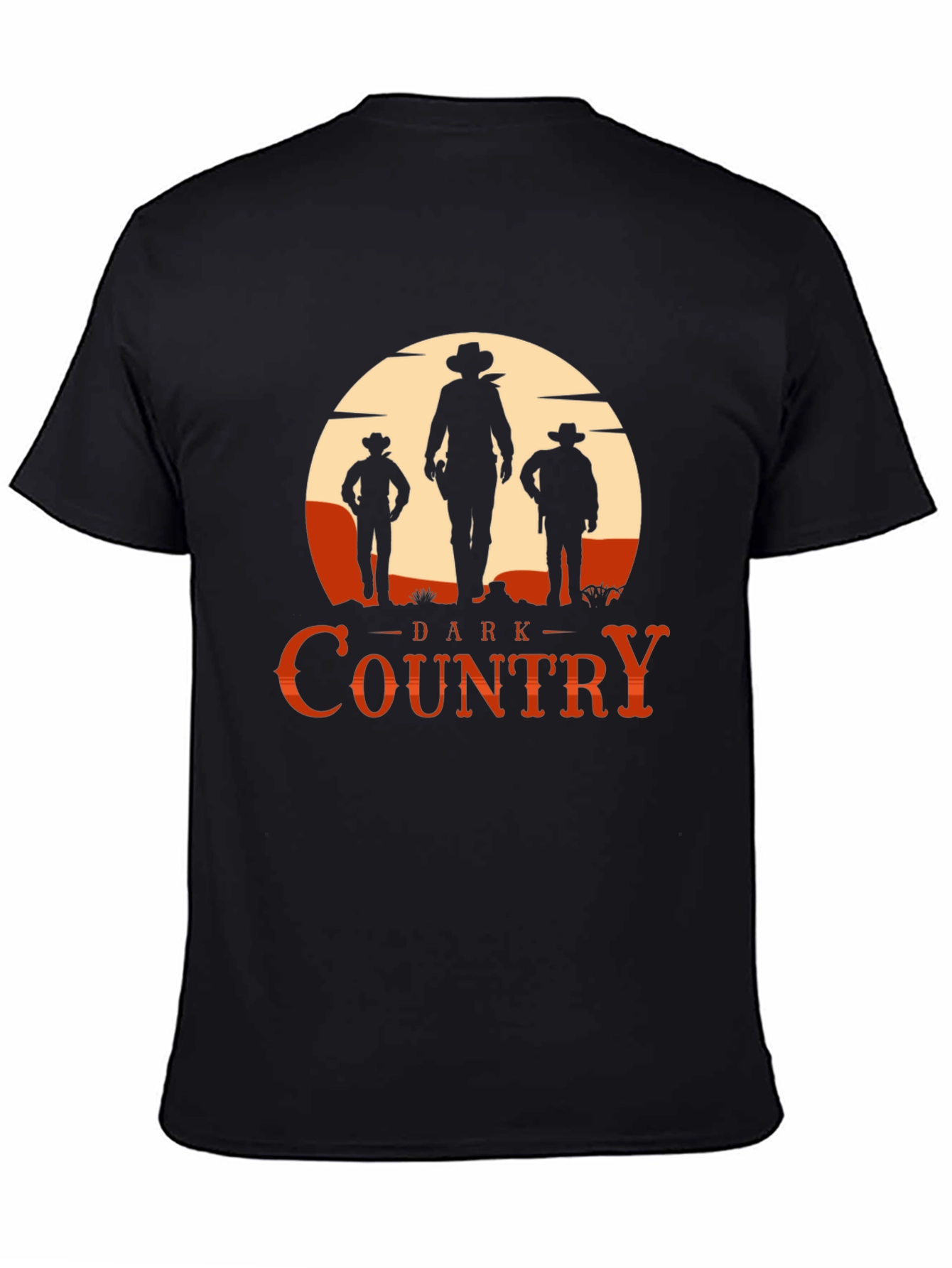 Dark Country Cowboy Graphic Tee - Western Style