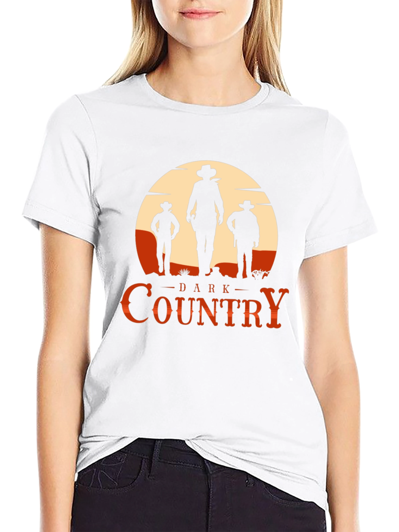 Dark Country Cowboy Graphic Tee - Western Style
