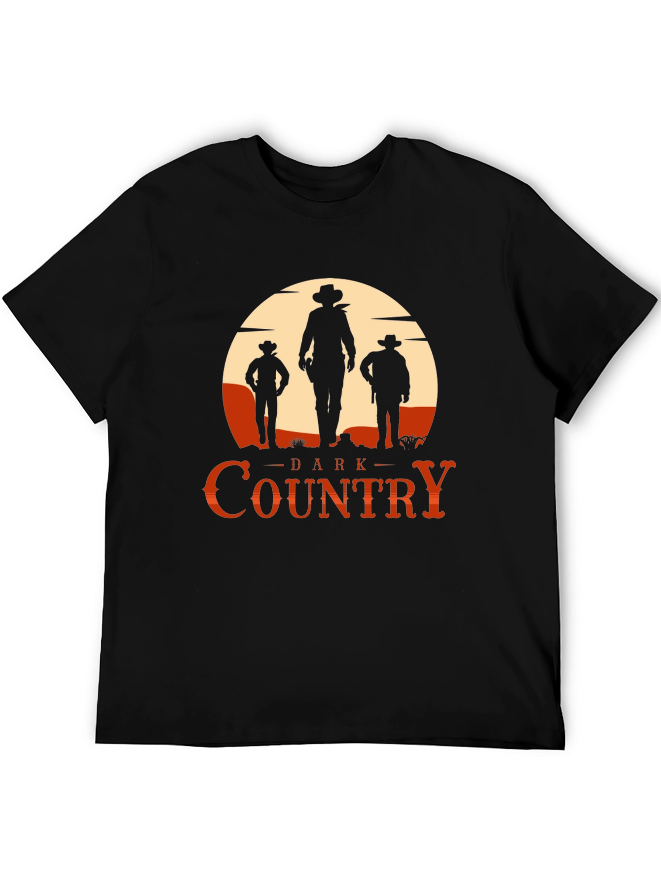 Dark Country Cowboy Graphic Tee - Western Style