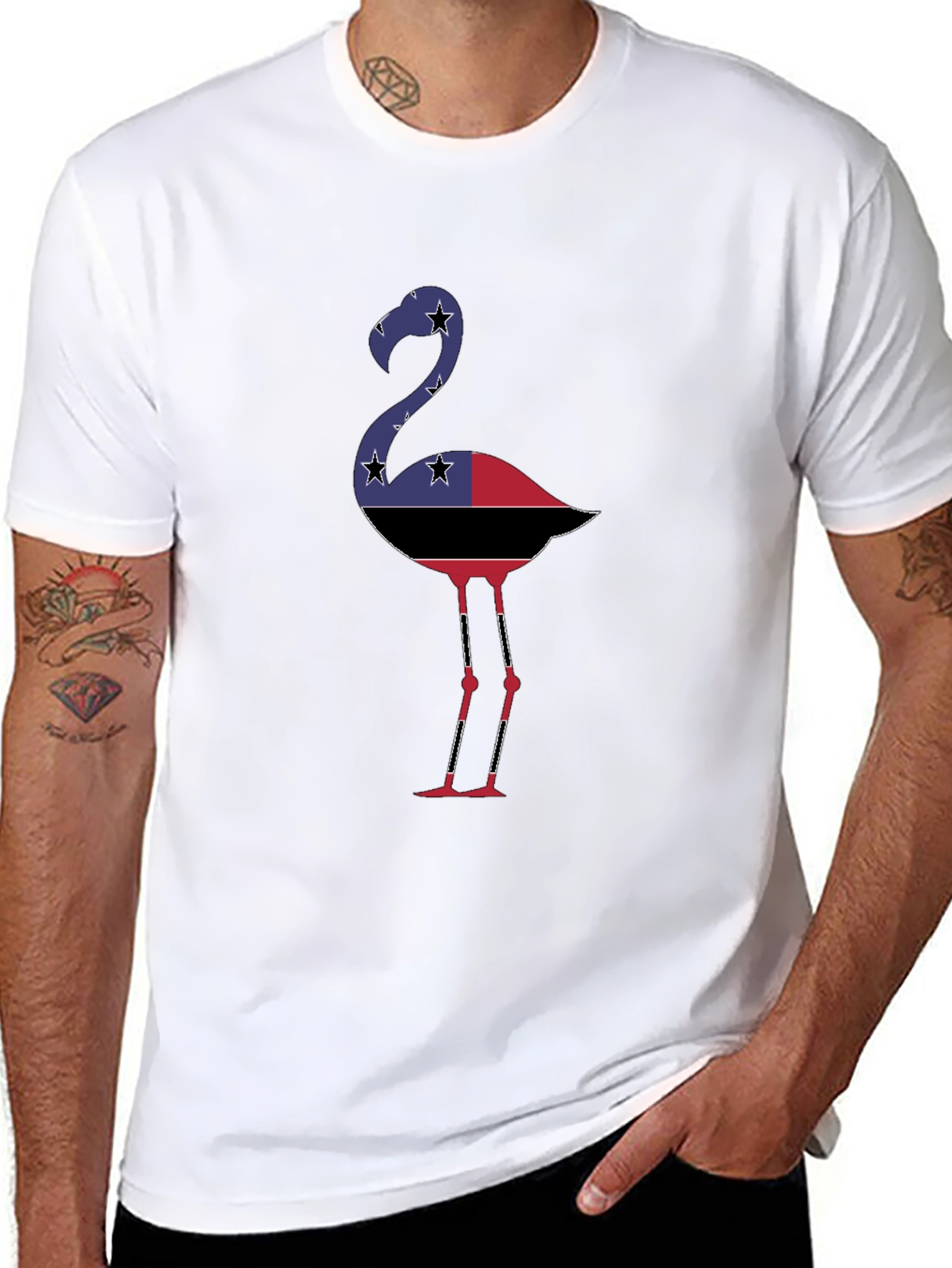 Flamingo Graphic Tee - Stylish Black Cotton Shirt