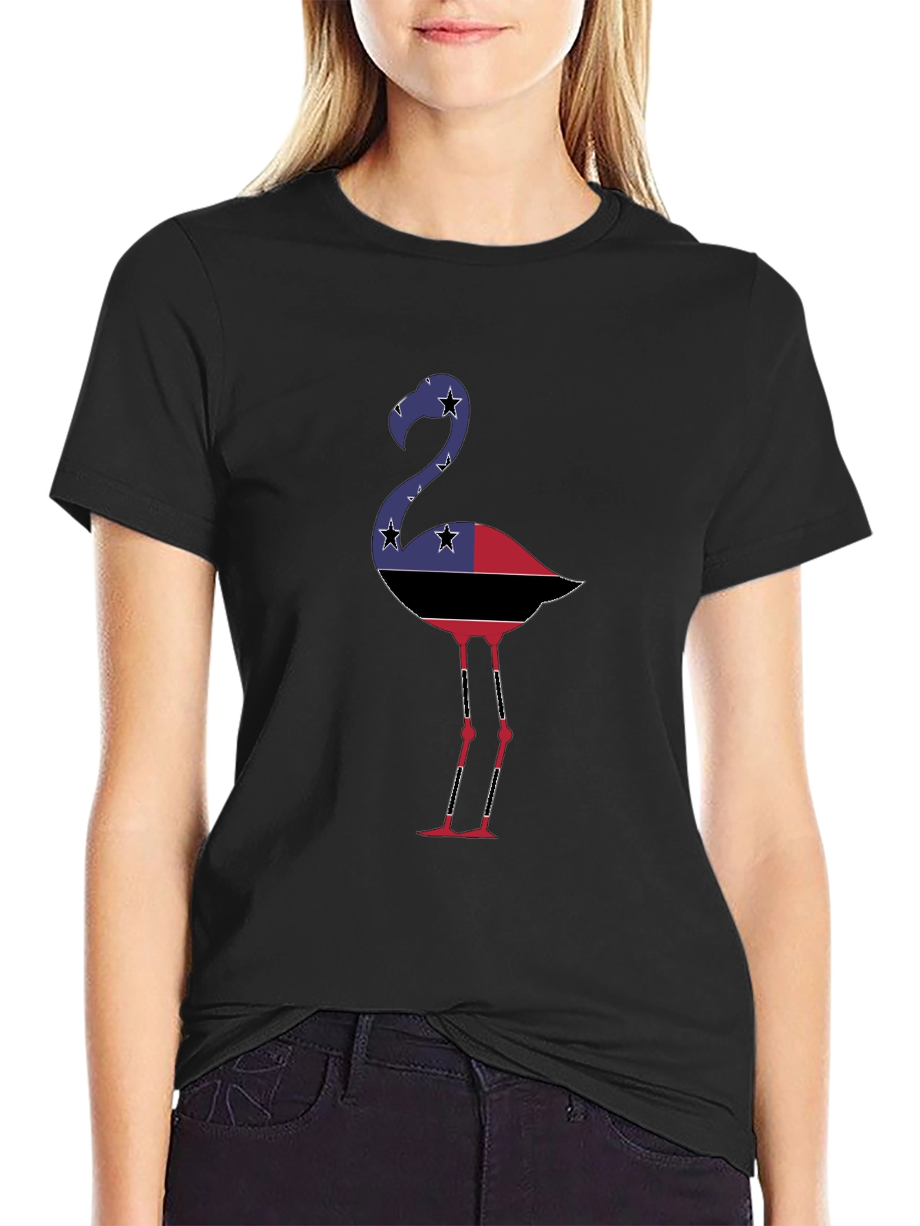 Flamingo Graphic Tee - Stylish Black Cotton Shirt