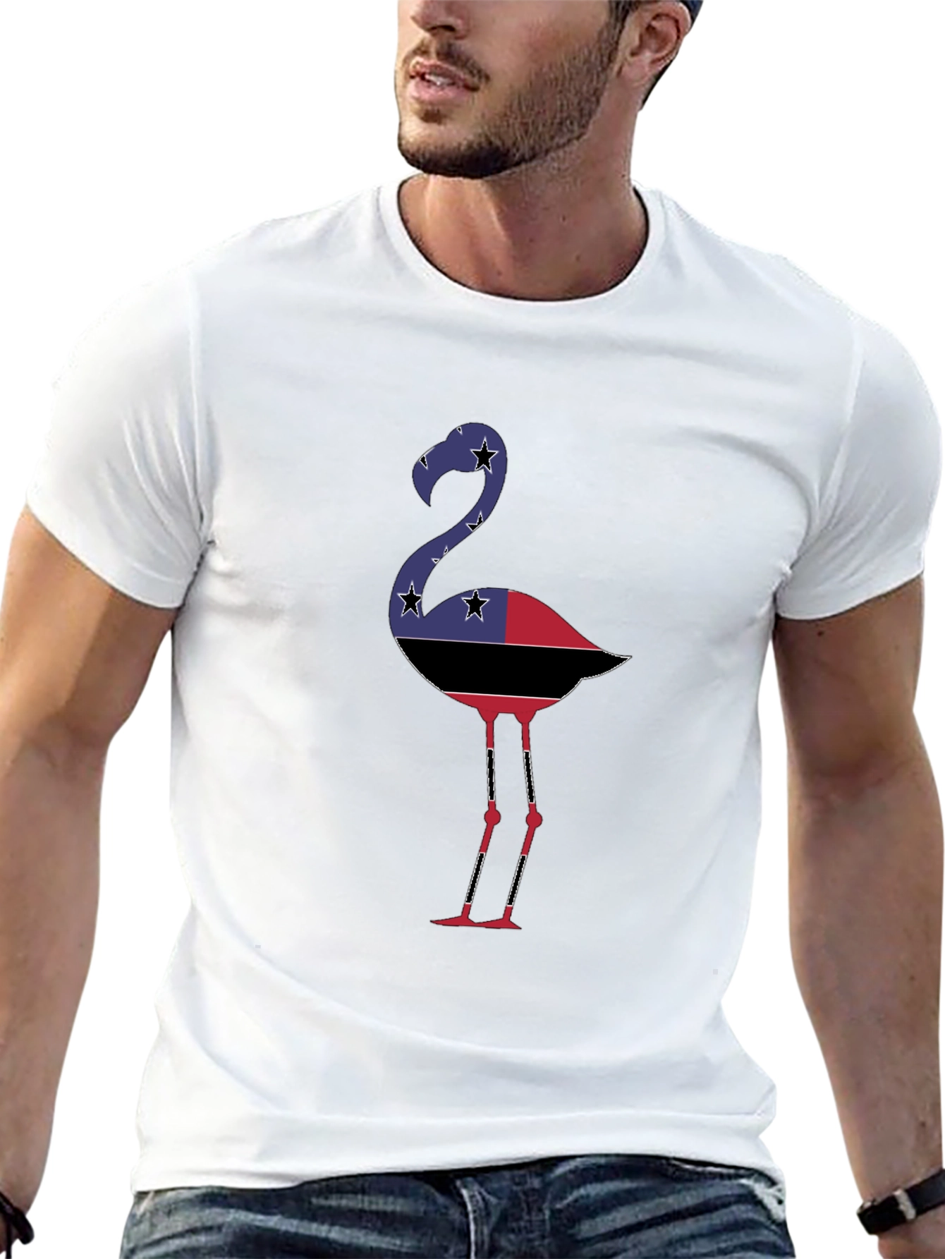 Flamingo Graphic Tee - Stylish Black Cotton Shirt