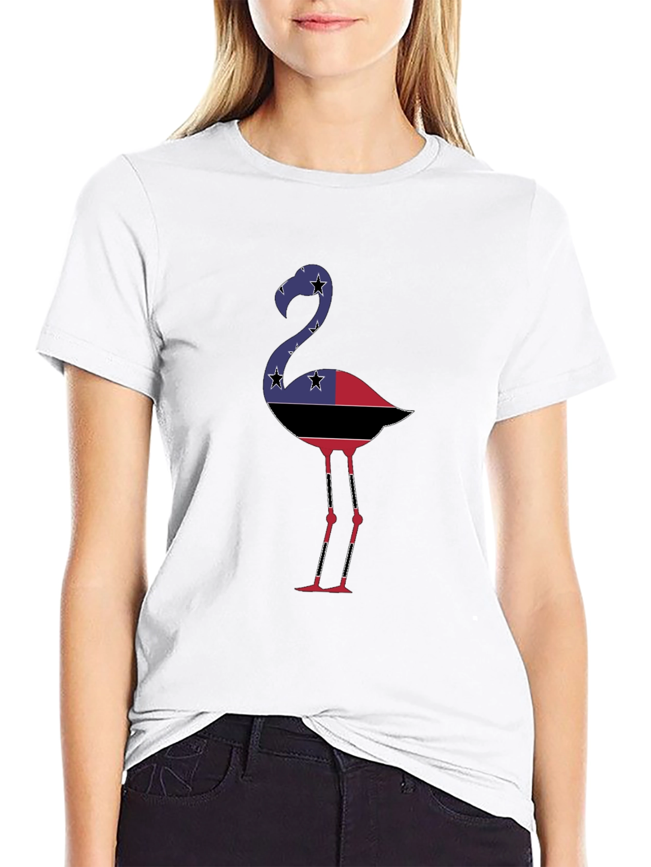 Flamingo Graphic Tee - Stylish Black Cotton Shirt