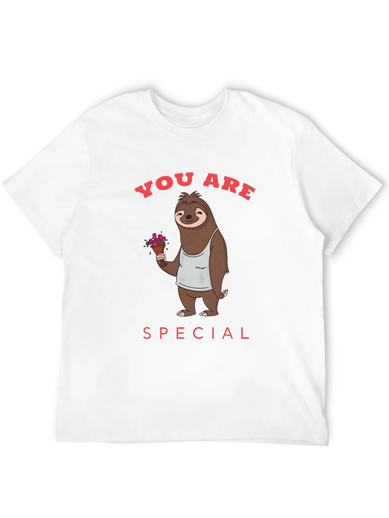 Cute Sloth with Flowers Graphic T-Shirt