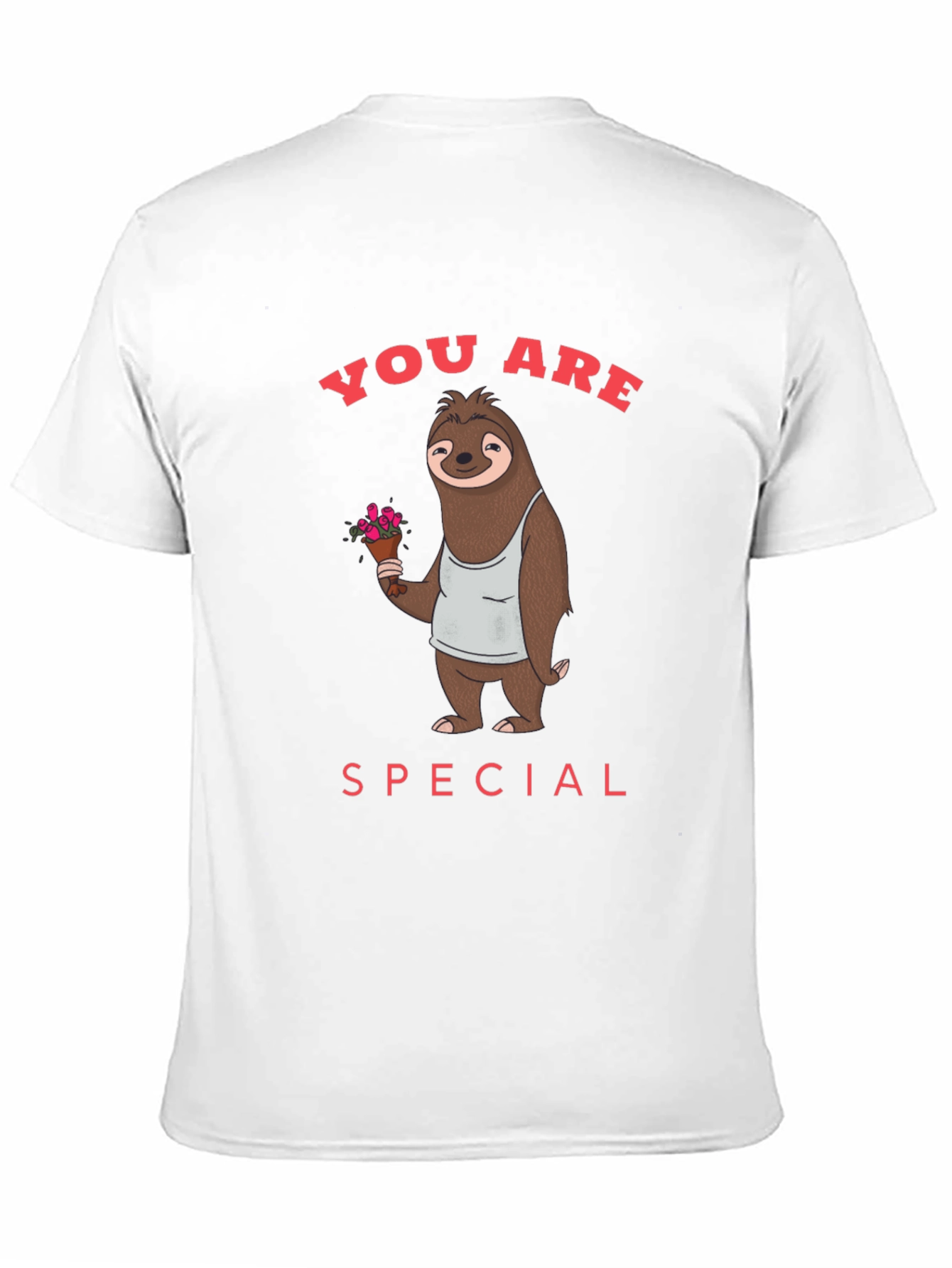 Cute Sloth with Flowers Graphic T-Shirt