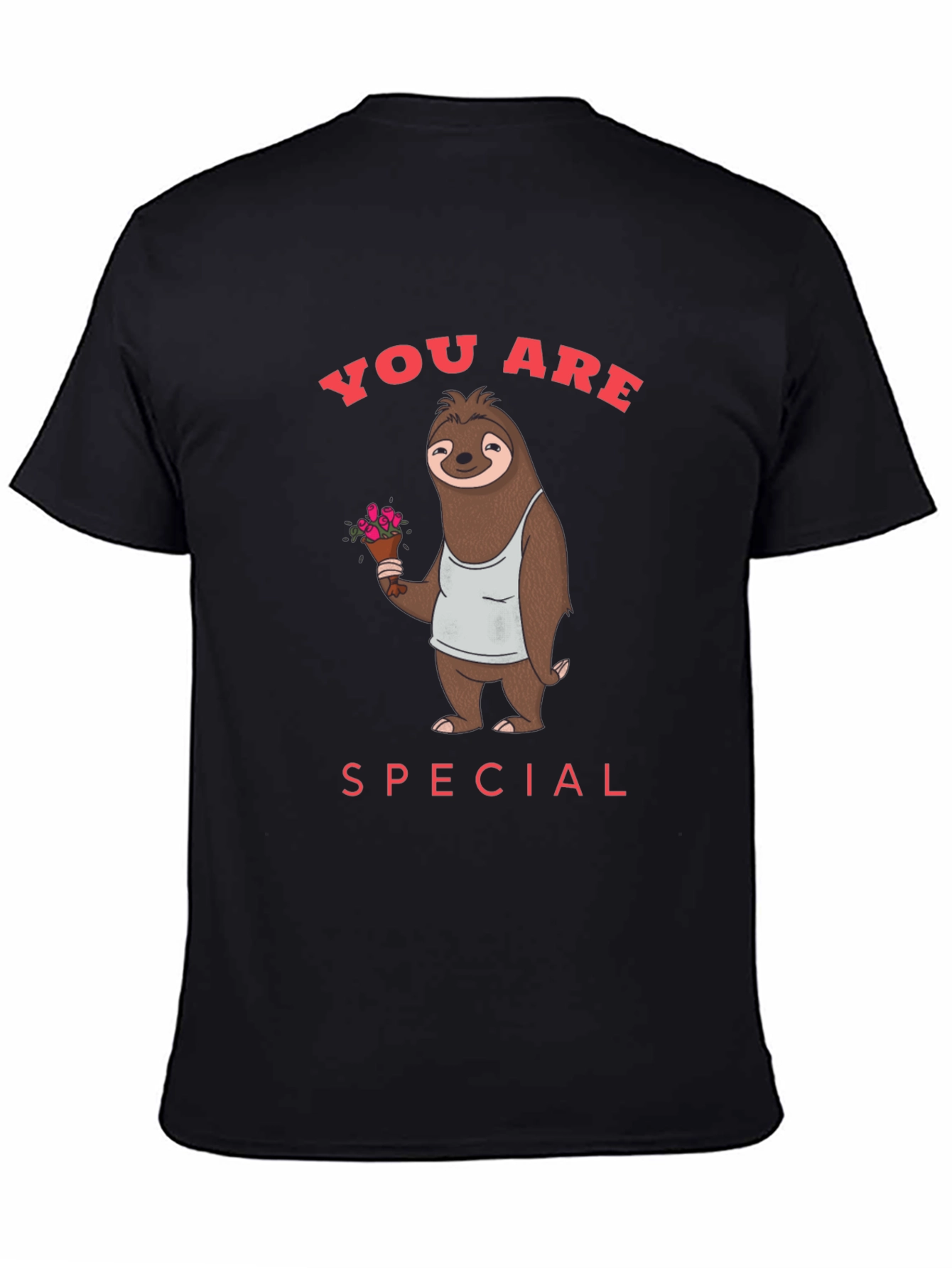 Cute Sloth with Flowers Graphic T-Shirt
