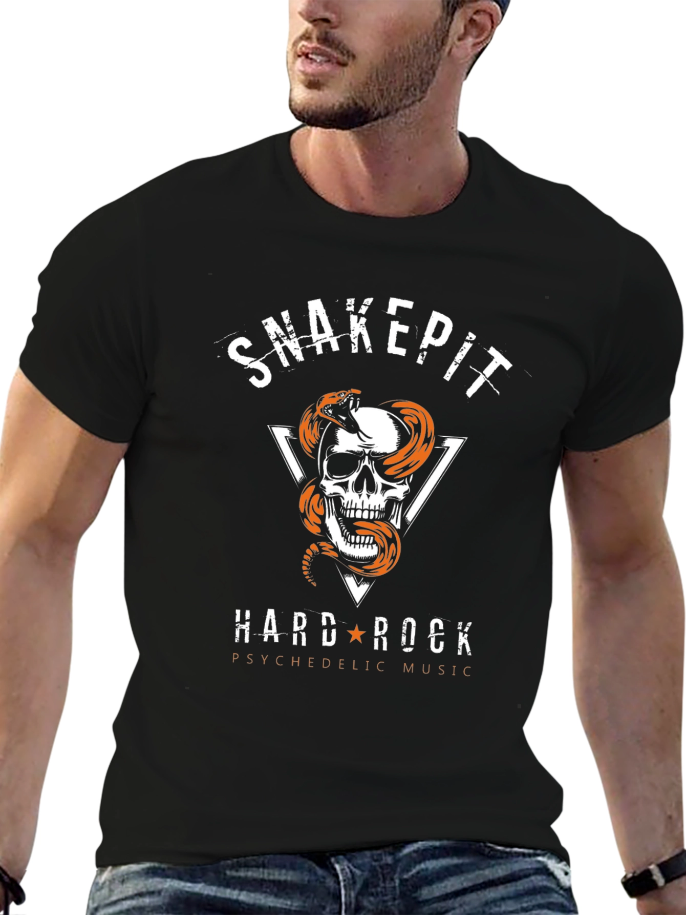 Snakepit Hard Rock Graphic T-Shirt - Black