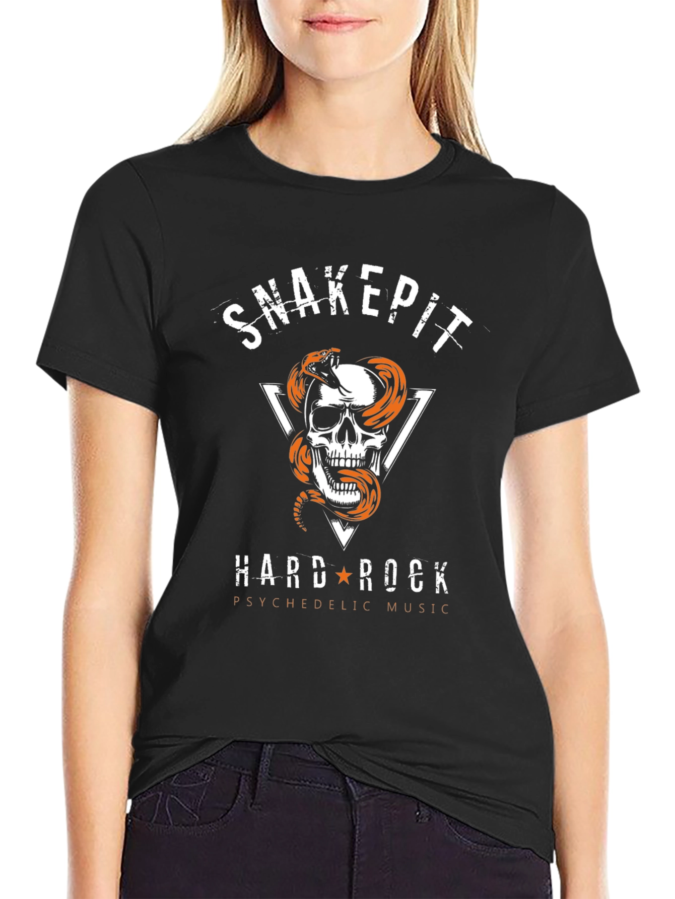 Snakepit Hard Rock Graphic T-Shirt - Black