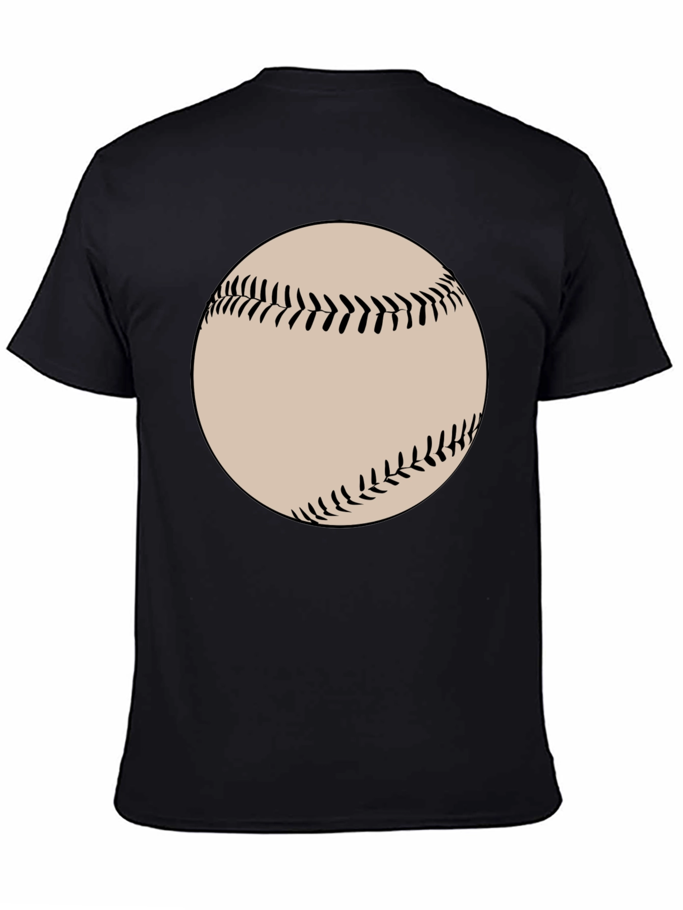 Baseball Graphic Tee - Black Cotton Blend
