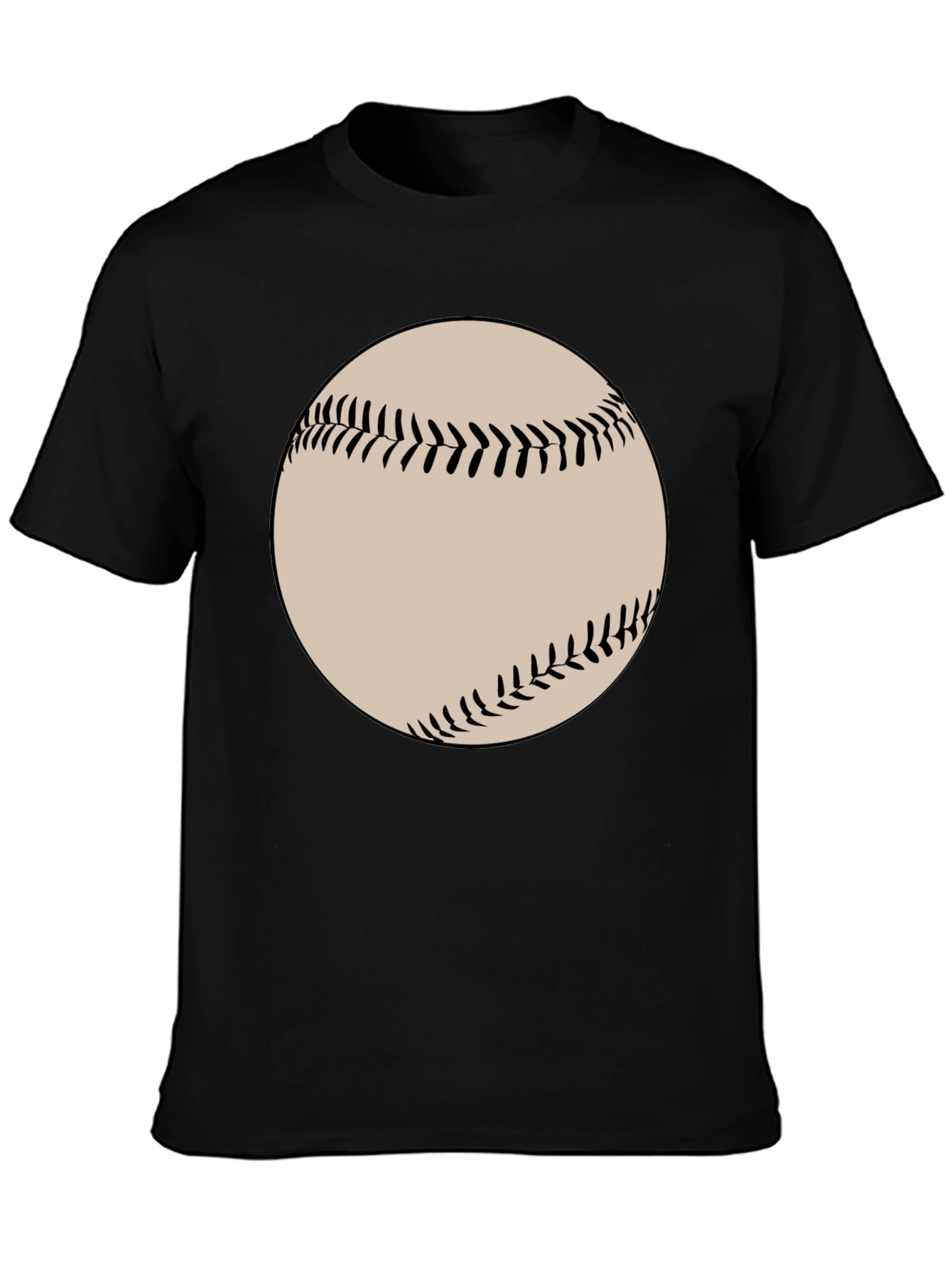 Baseball Graphic Tee - Black Cotton Blend