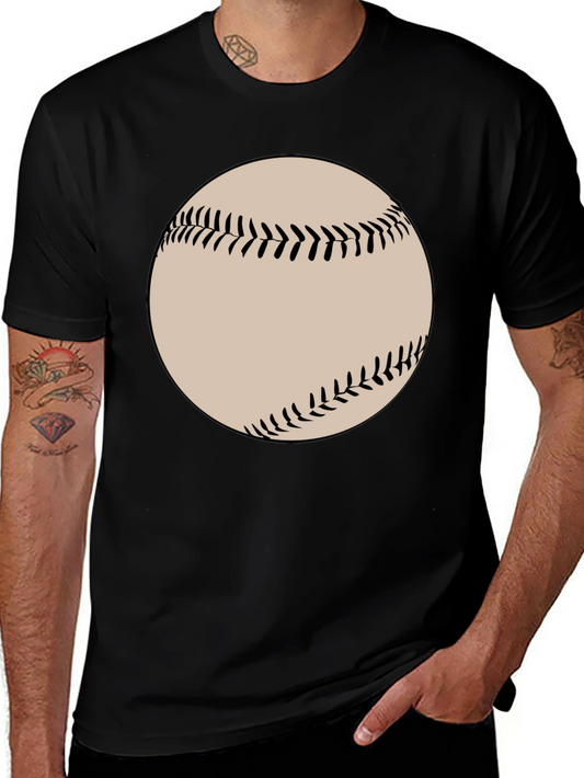 Baseball Graphic Tee - Black Cotton Blend