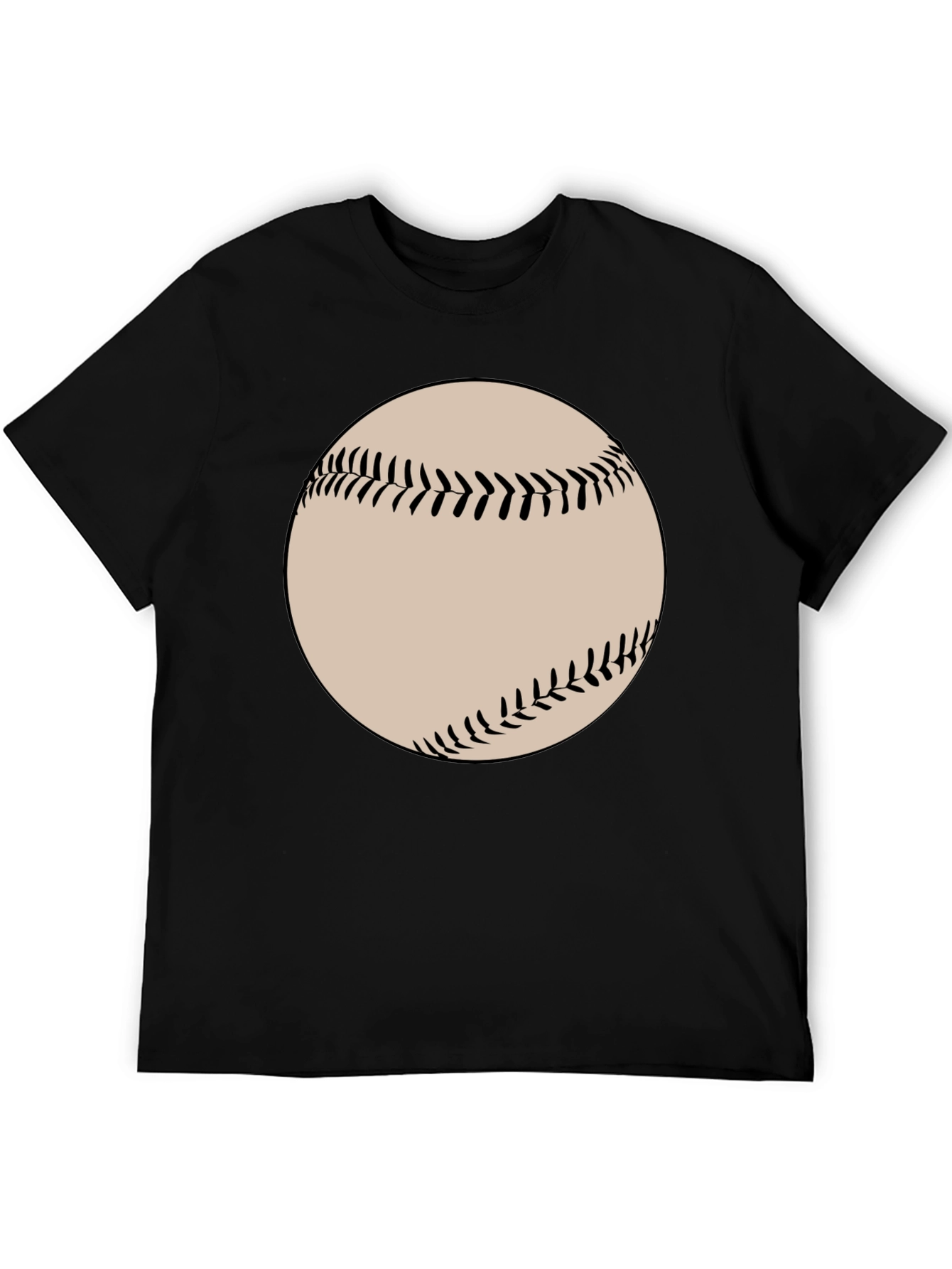 Baseball Graphic Tee - Black Cotton Blend