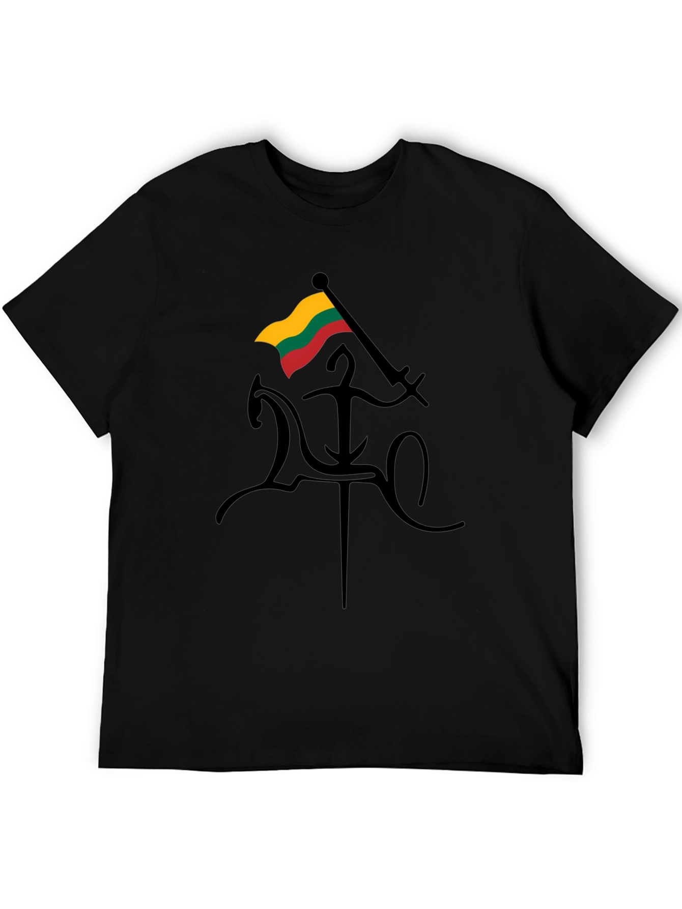 Lithuanian Flag Vytis Black T-Shirt