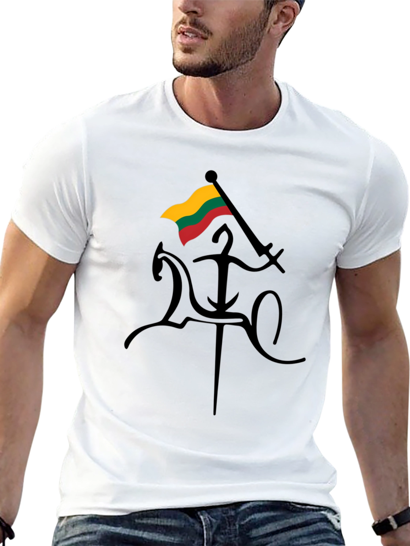 Lithuanian Flag Vytis Black T-Shirt