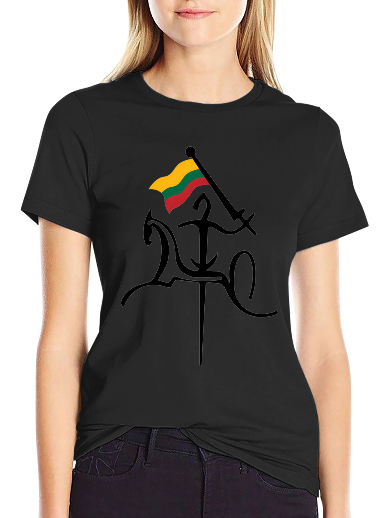 Lithuanian Flag Vytis Black T-Shirt