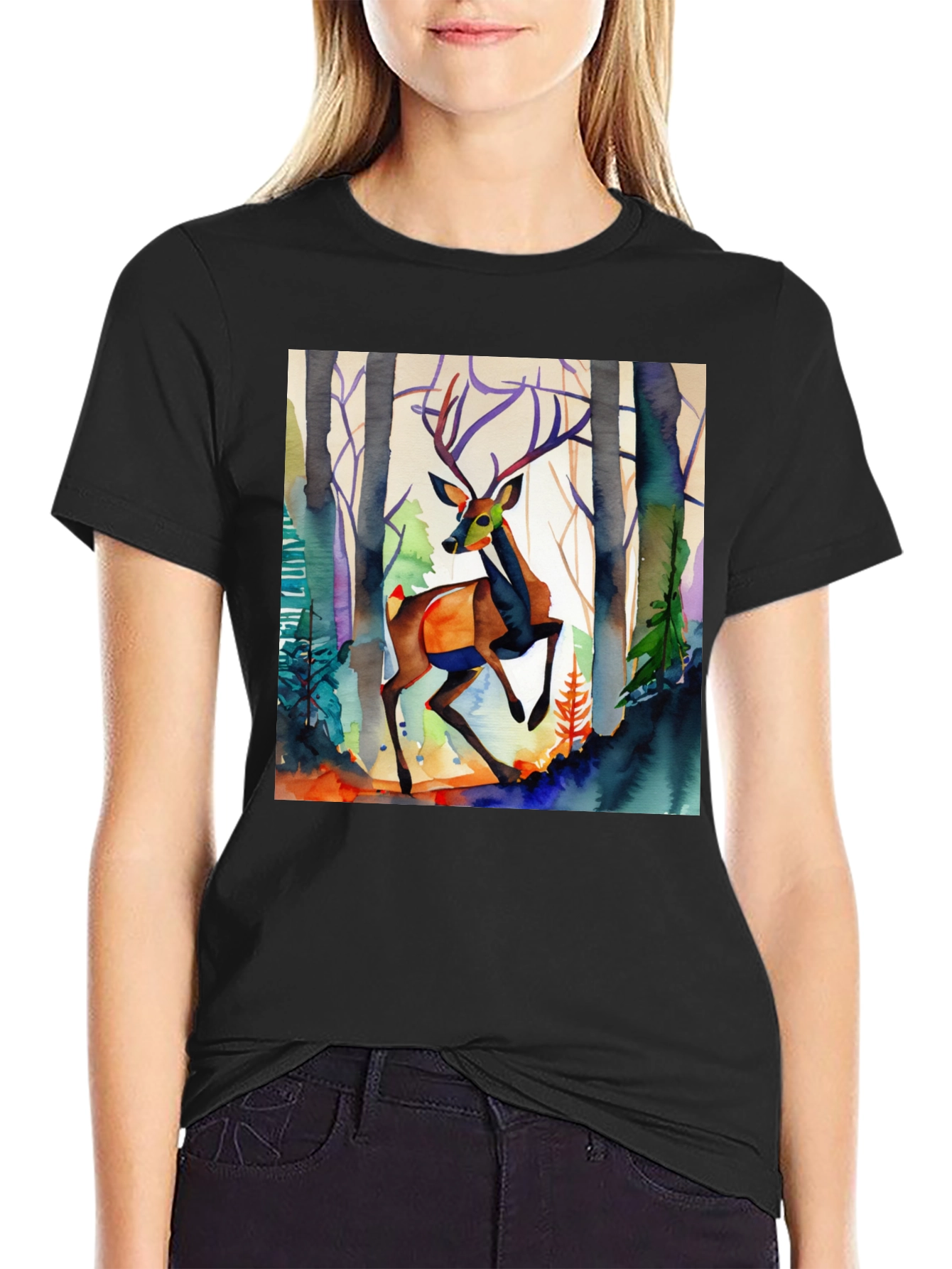 Watercolor Deer Graphic Tee