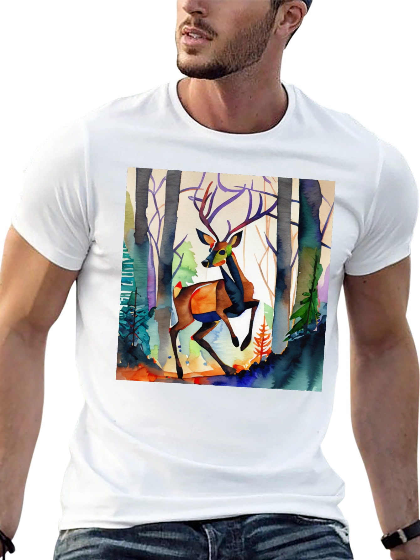 Watercolor Deer Graphic Tee