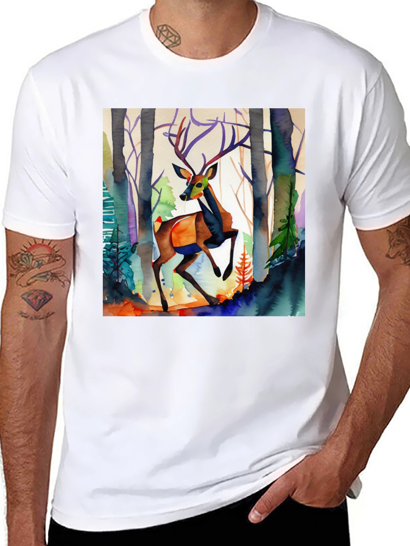Watercolor Deer Graphic Tee