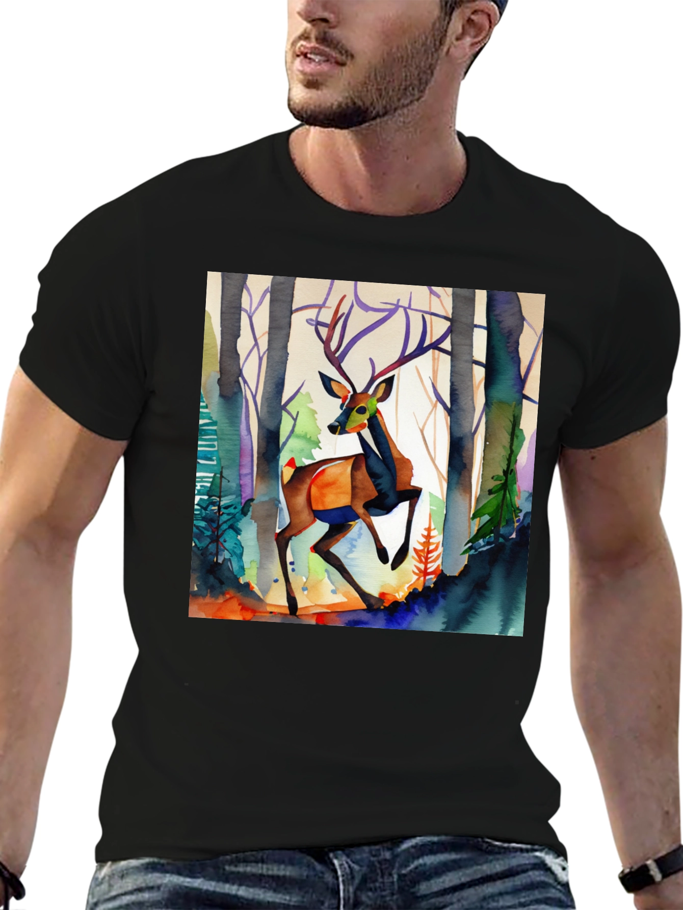 Watercolor Deer Graphic Tee
