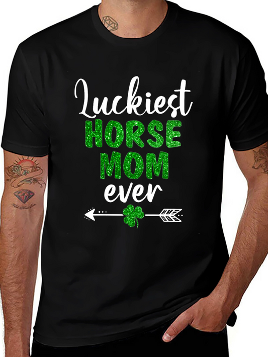 Luckiest Horse Mom Ever St. Patricks Day T-Shirt
