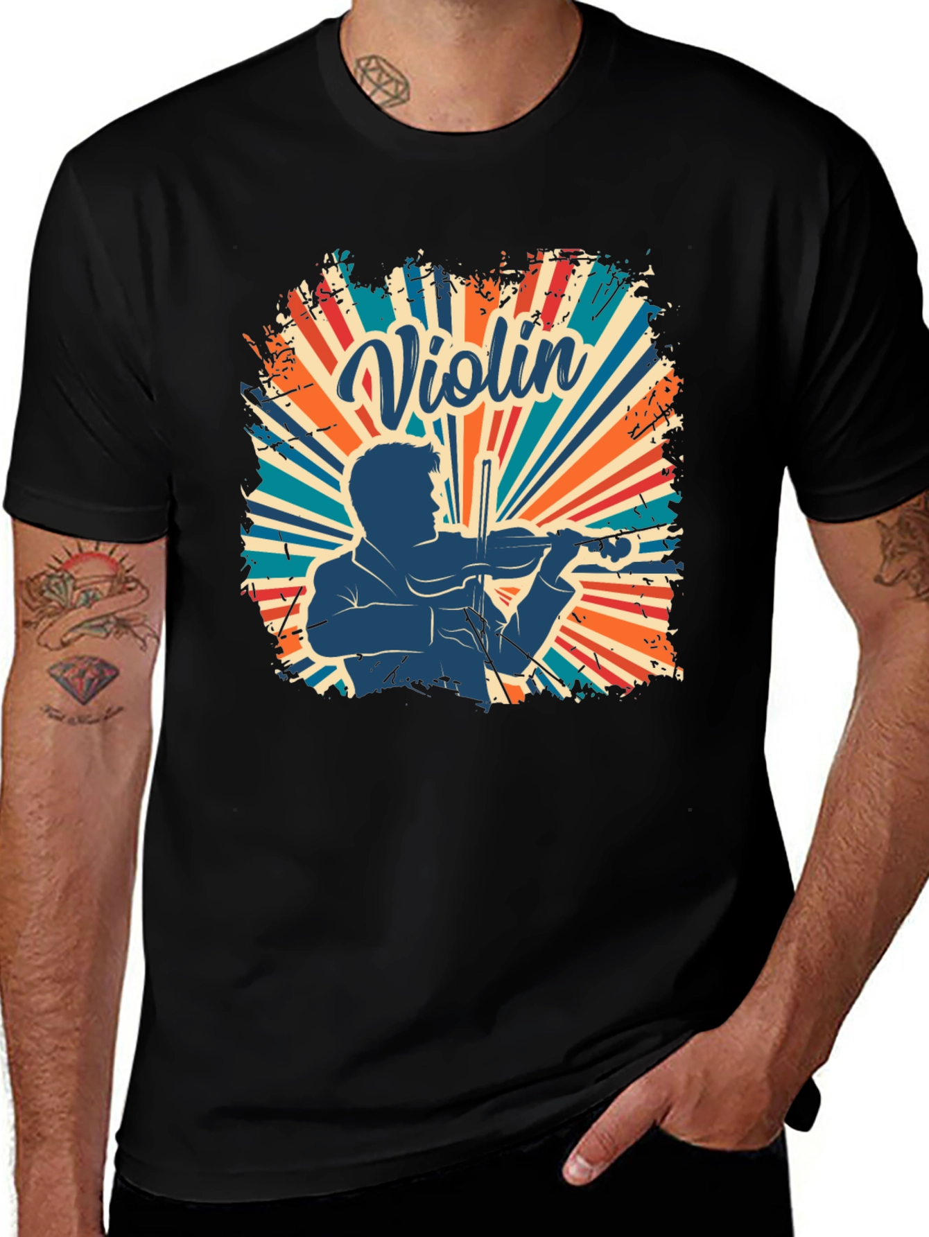 Violin Player Retro T-Shirt - Musician Design