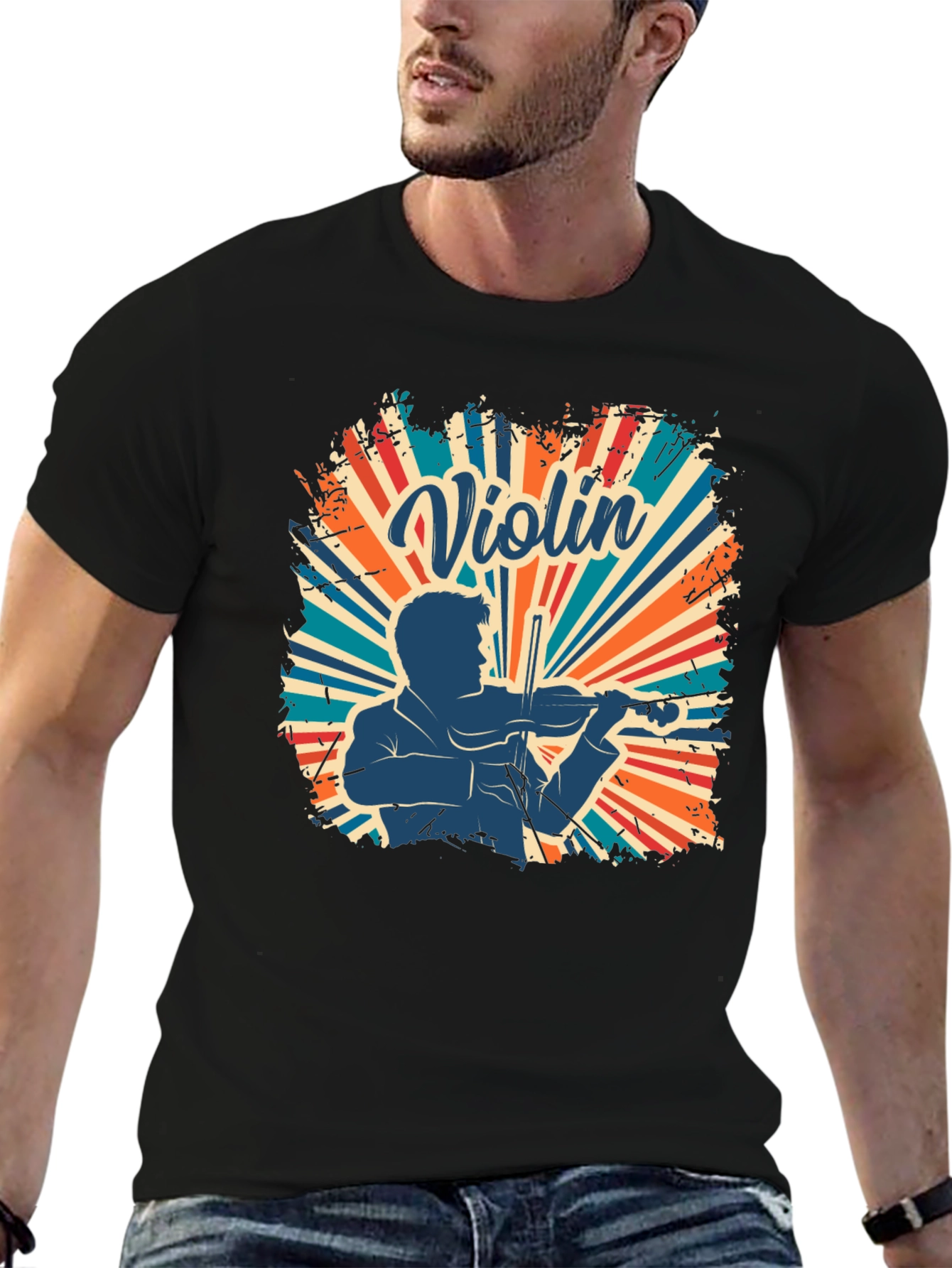 Violin Player Retro T-Shirt - Musician Design