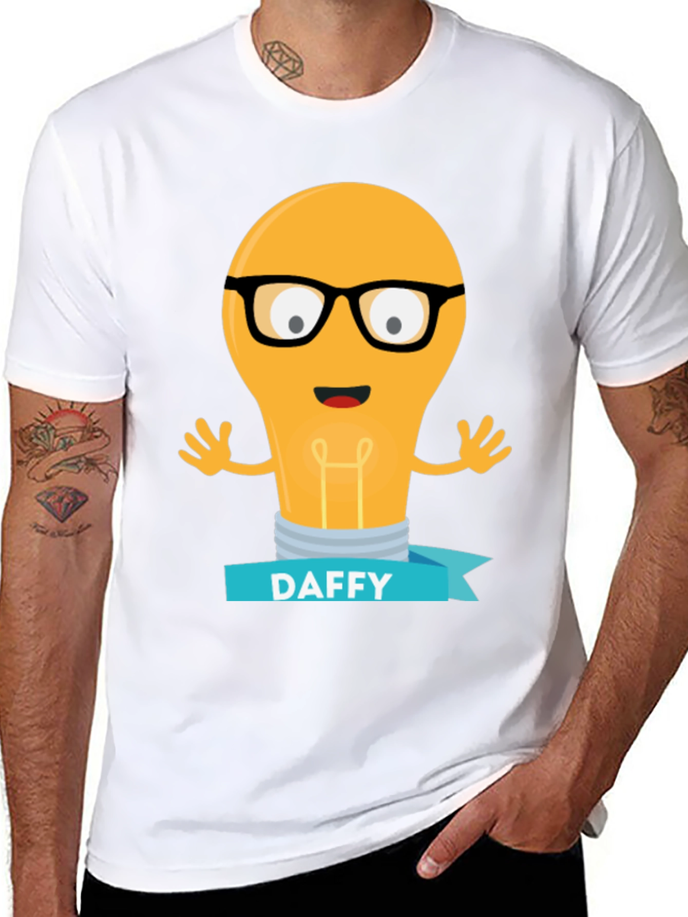 Daffy Cartoon Light Bulb T-Shirt