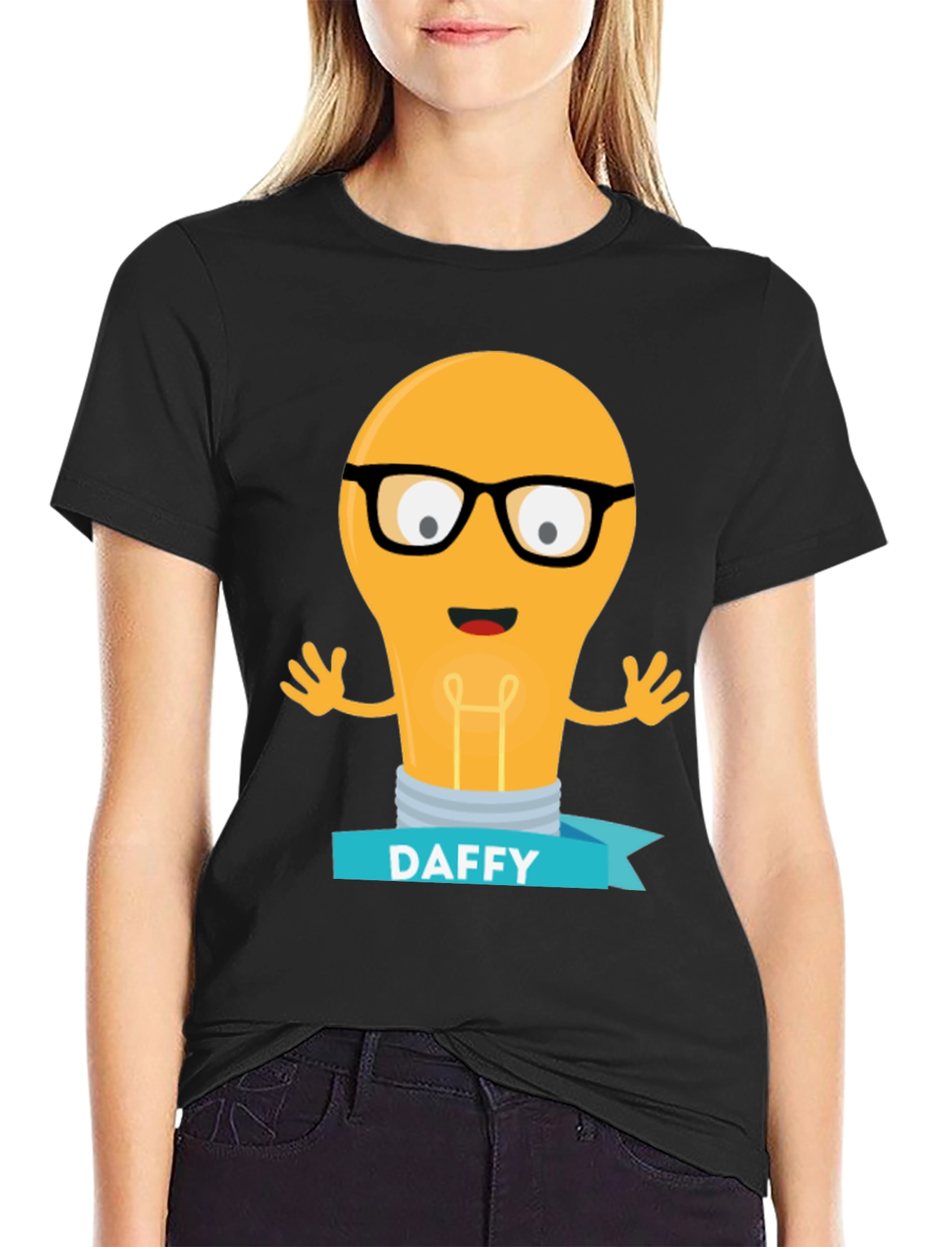 Daffy Cartoon Light Bulb T-Shirt
