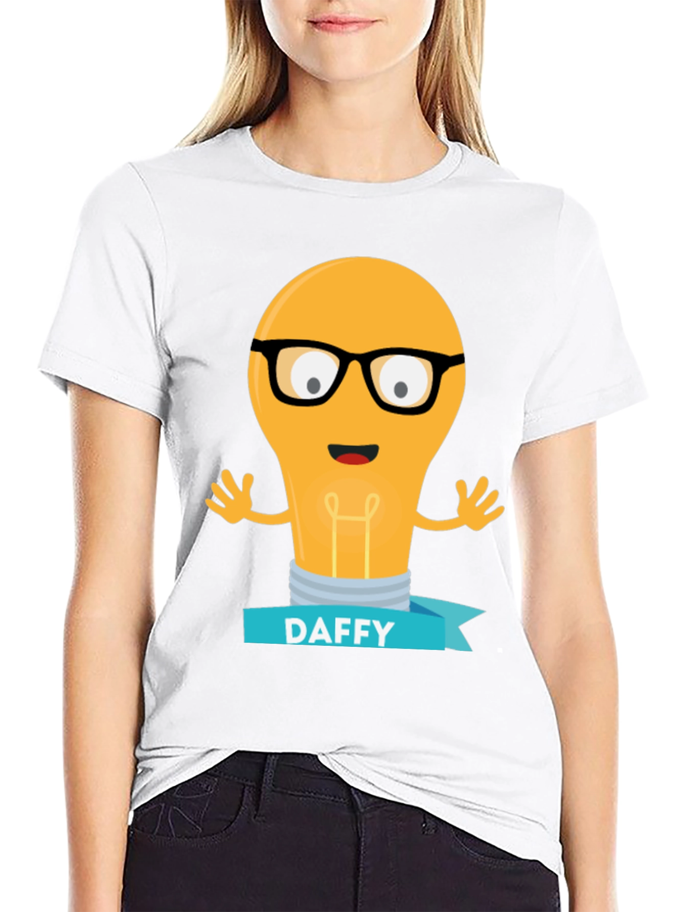 Daffy Cartoon Light Bulb T-Shirt