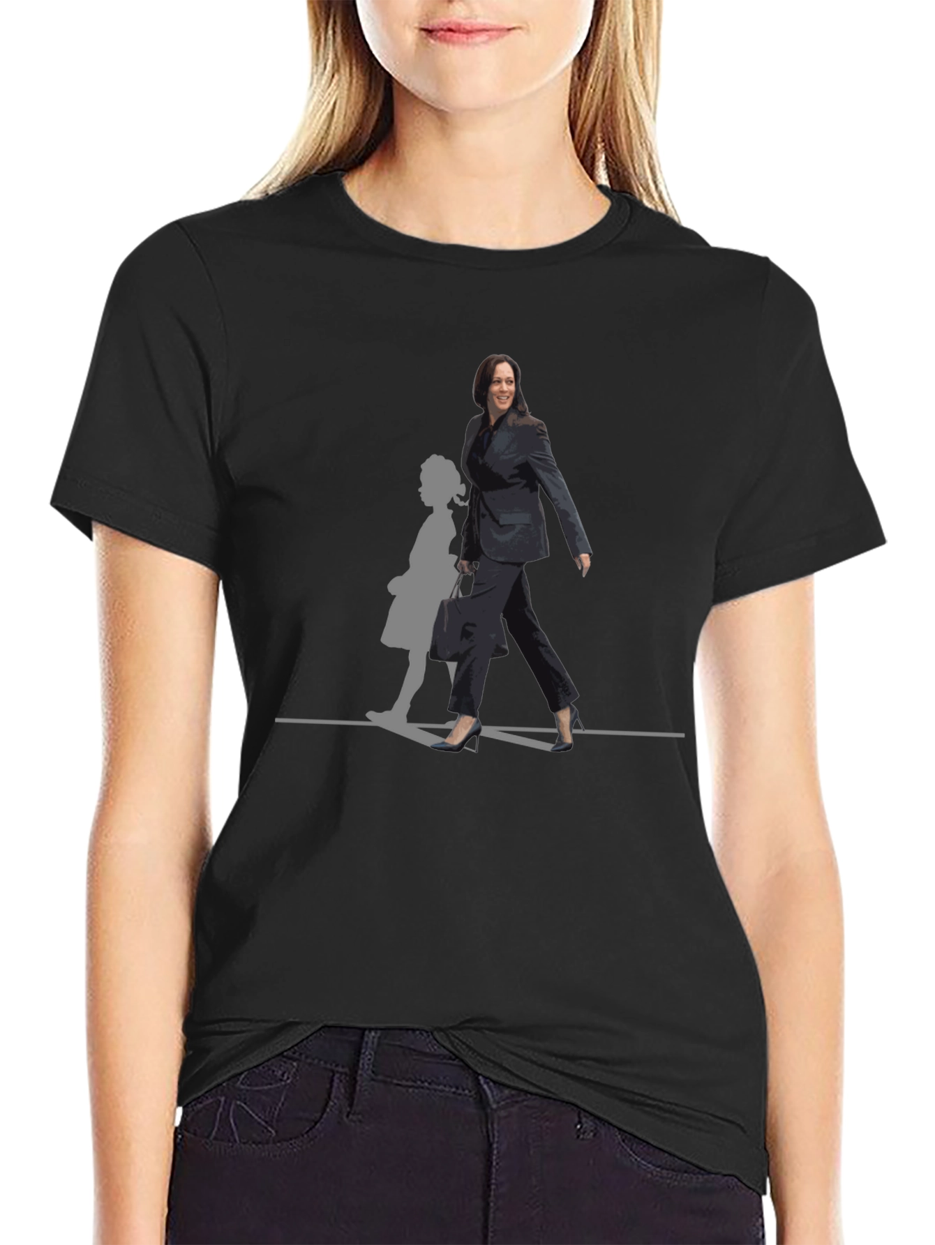 Kamala Harris T-Shirt - Walking Silhouette Design