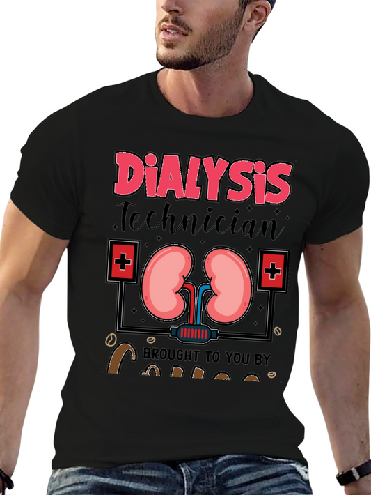 Dialysis Technician T-Shirt - Kidney and Coffee Design